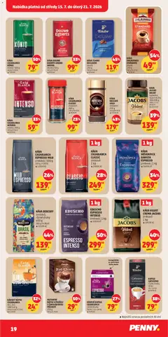 Náhled letáku Penny Market leták od 15.07.2026 | Strana: 19 | Produkty: Tchibo, Káva Mövenpick, Velvet, Jacobs velvet