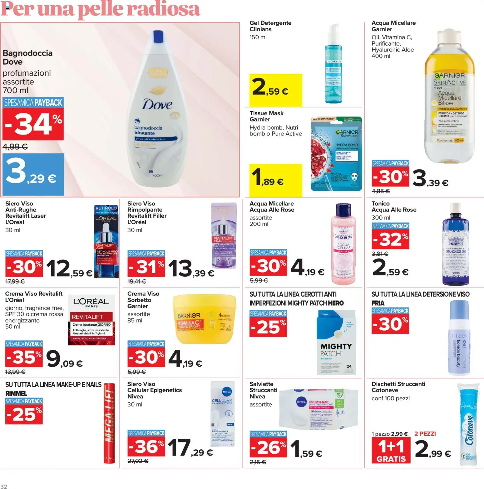 Volantino Carrefour del 15/09/2026 | Pagina: 32 | Prodotti: Crema, Crema viso, Dischetti struccanti, Sorbetto