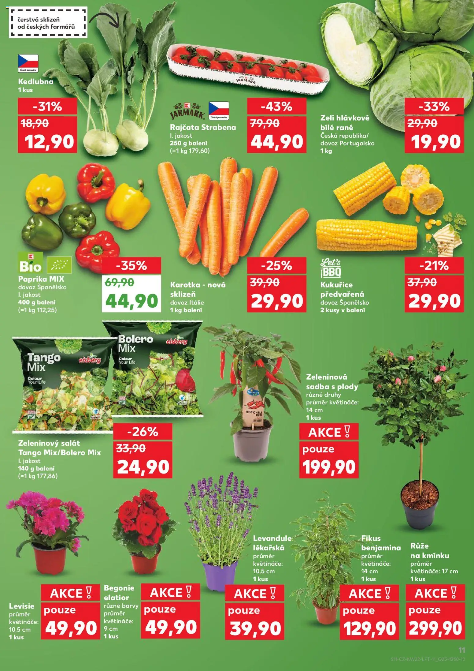 Kaufland leták - Plzeň Bory od 27.05.2026 | Strana: 11 | Produkty: Květináče, Zelí, Paprika, Kedlubna