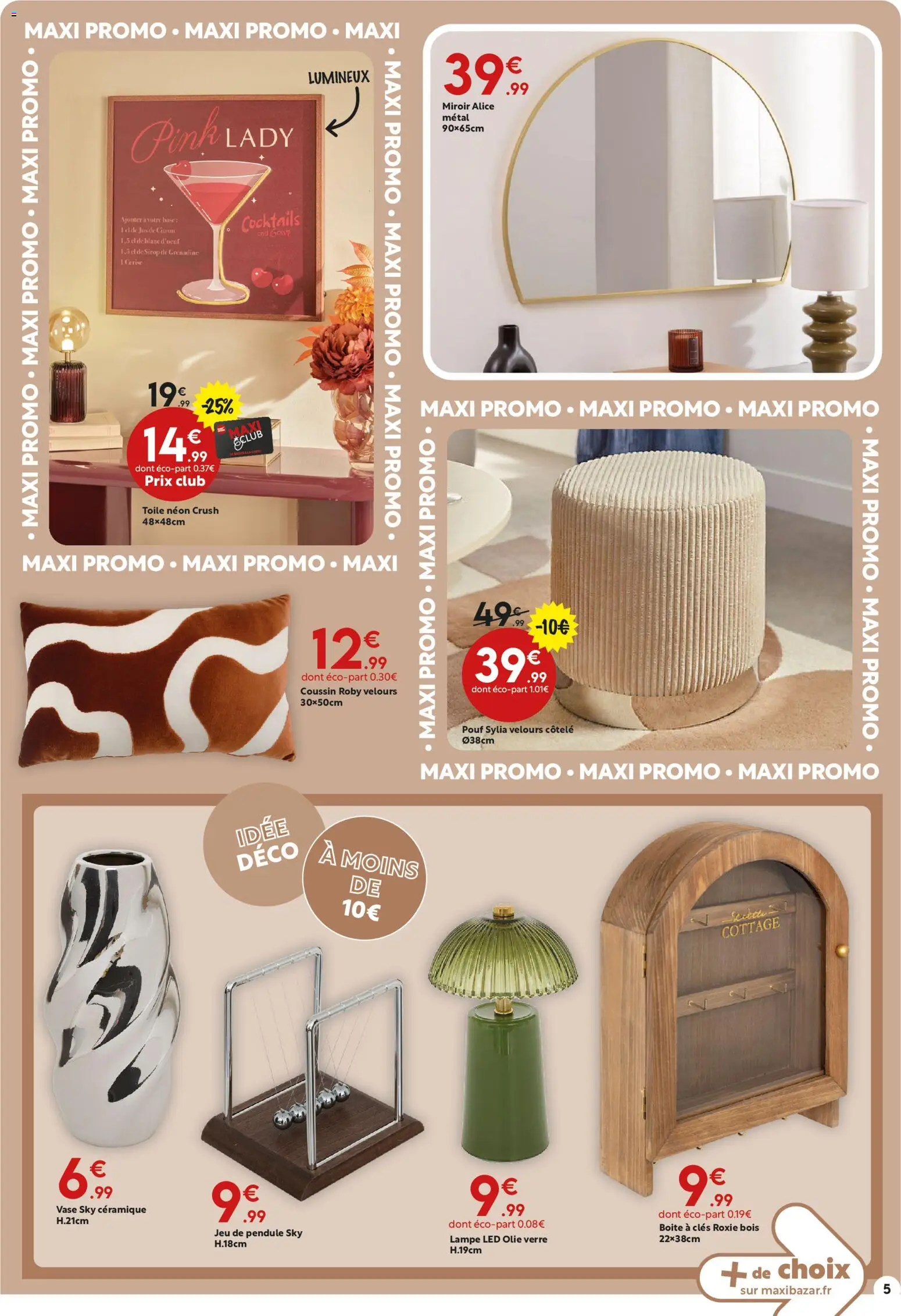 {H1} | Page: 5 | Produits: Boîte à clés, Cocktails, Sirop, Jus