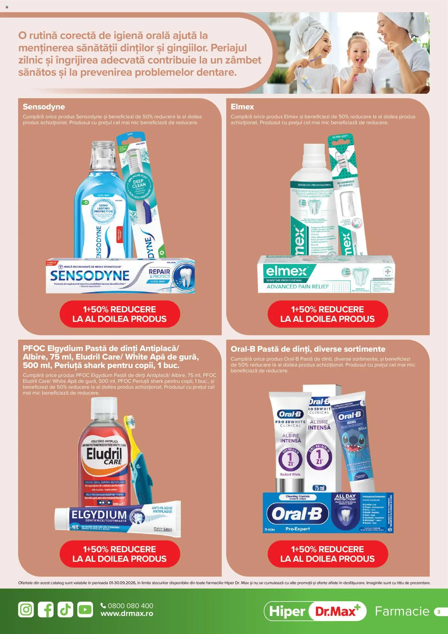 Noul catalog Dr.Max – valabil de la 01.09.2026 | Pagină: 3 | Produse: Clean, Pastă de dinți, Apă