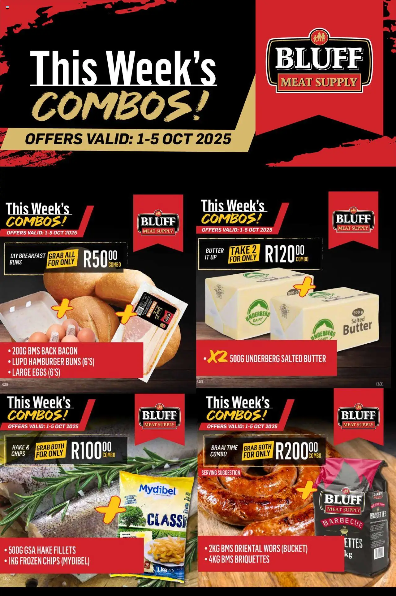 New Bluff Meat Supply catalogue – valid from 01/10/2025 | Page: 2 | Products: Breakfast, Buns, Eggs, Bacon