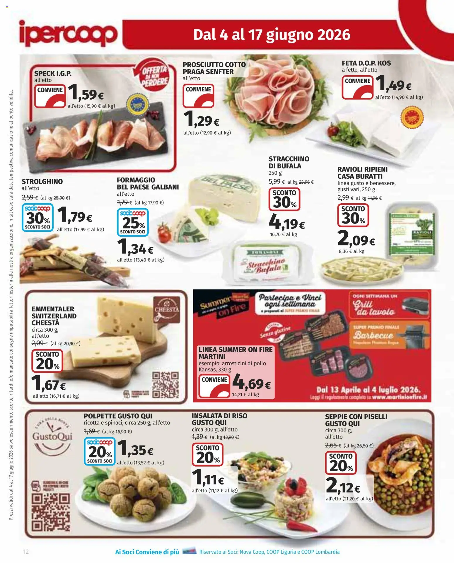 Volantino Ipercoop del 04.06.2026 | Pagina: 12 | Prodotti: Prosciutto Cotto, Pollo, Formaggio, Ravioli