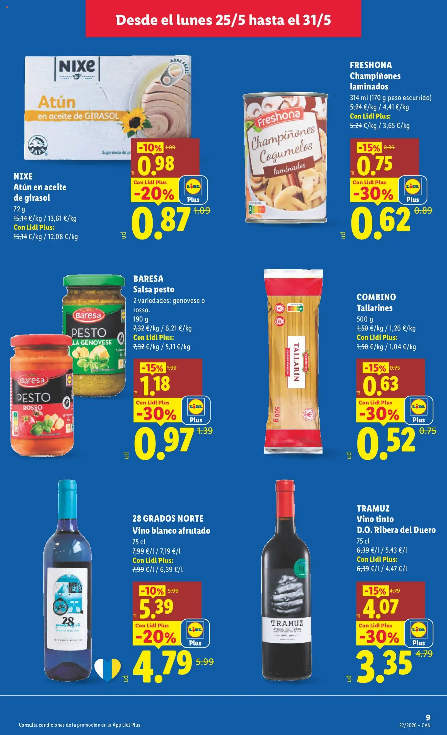 Lidl folleto │ válido desde el 18.05.2026 | Página: 11 | Productos: Vino, Pasta, Aceite de girasol, Peso
