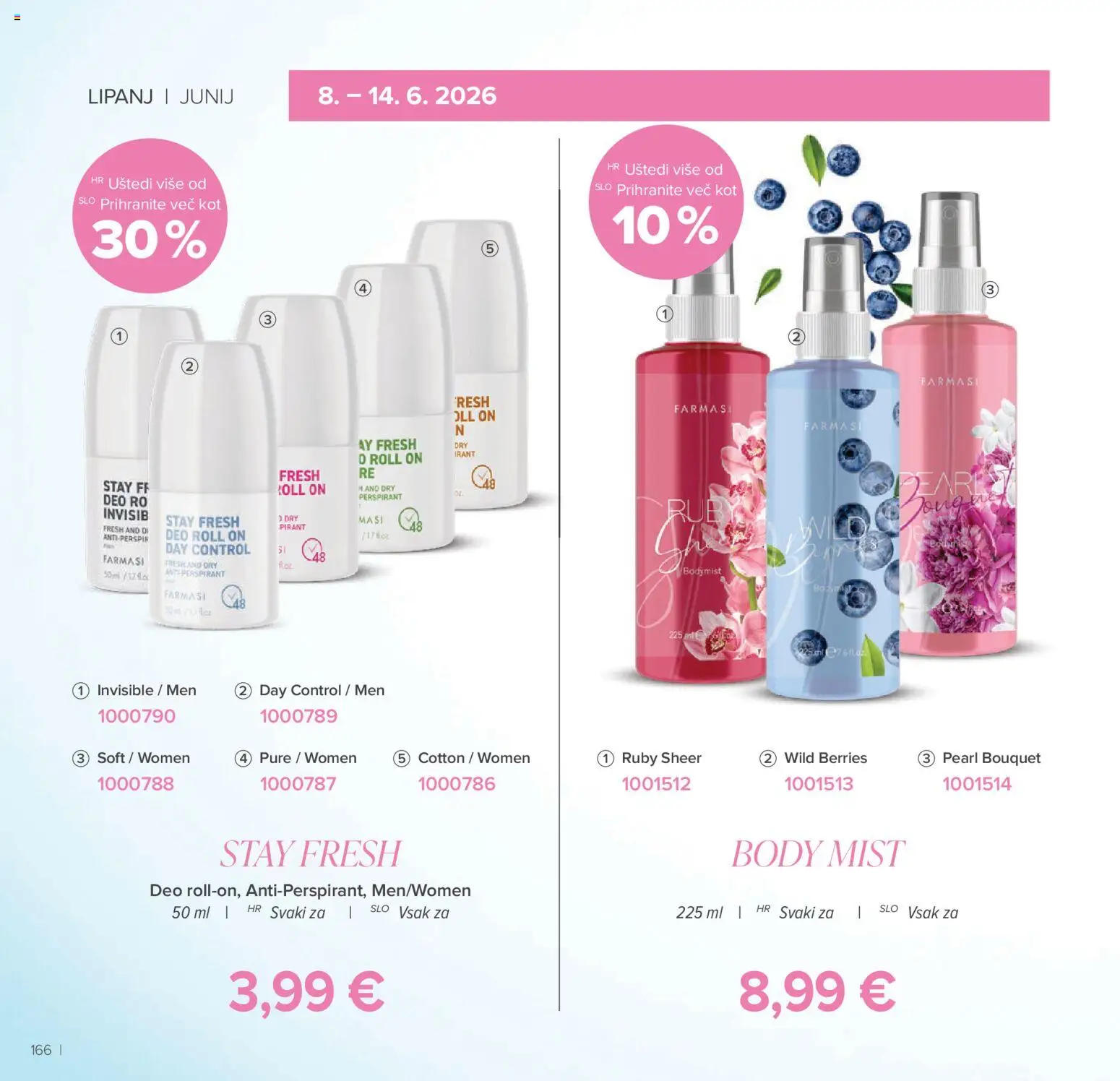 Farmasi katalog | vrijedi od 01.05.2026 | Stranica: 166 | Proizvodi: Roll on, Antiperspirant