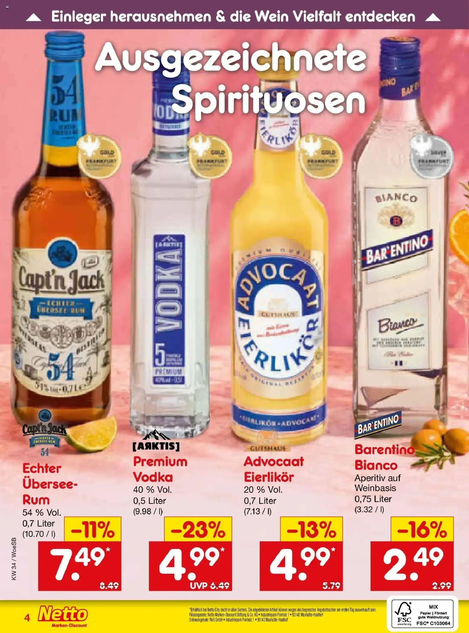 Netto Marken-Discount Prospekt Katzweiler – gültig ab 17.08.2026 | Seite: 45 | Produkte: Wein, Vodka