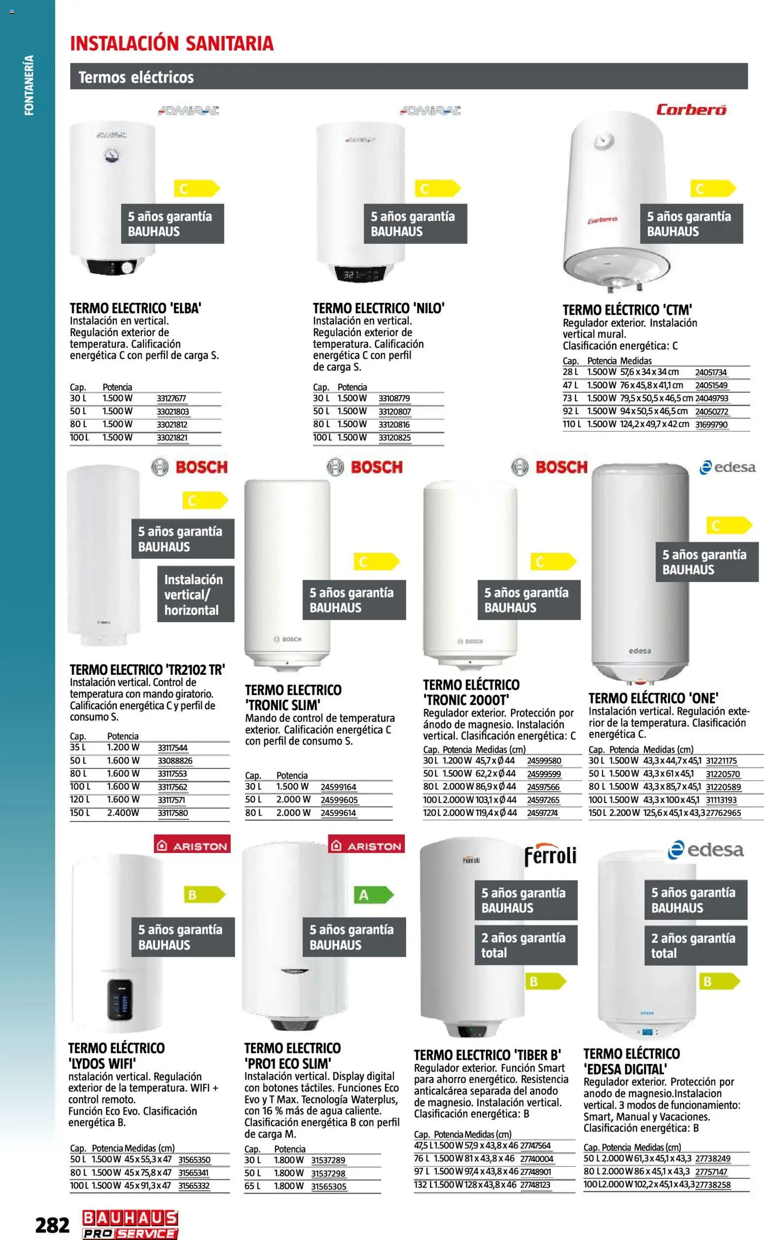 Bauhaus ProService │ válido desde el 11/05/2026 | Página: 282 | Productos: Agua