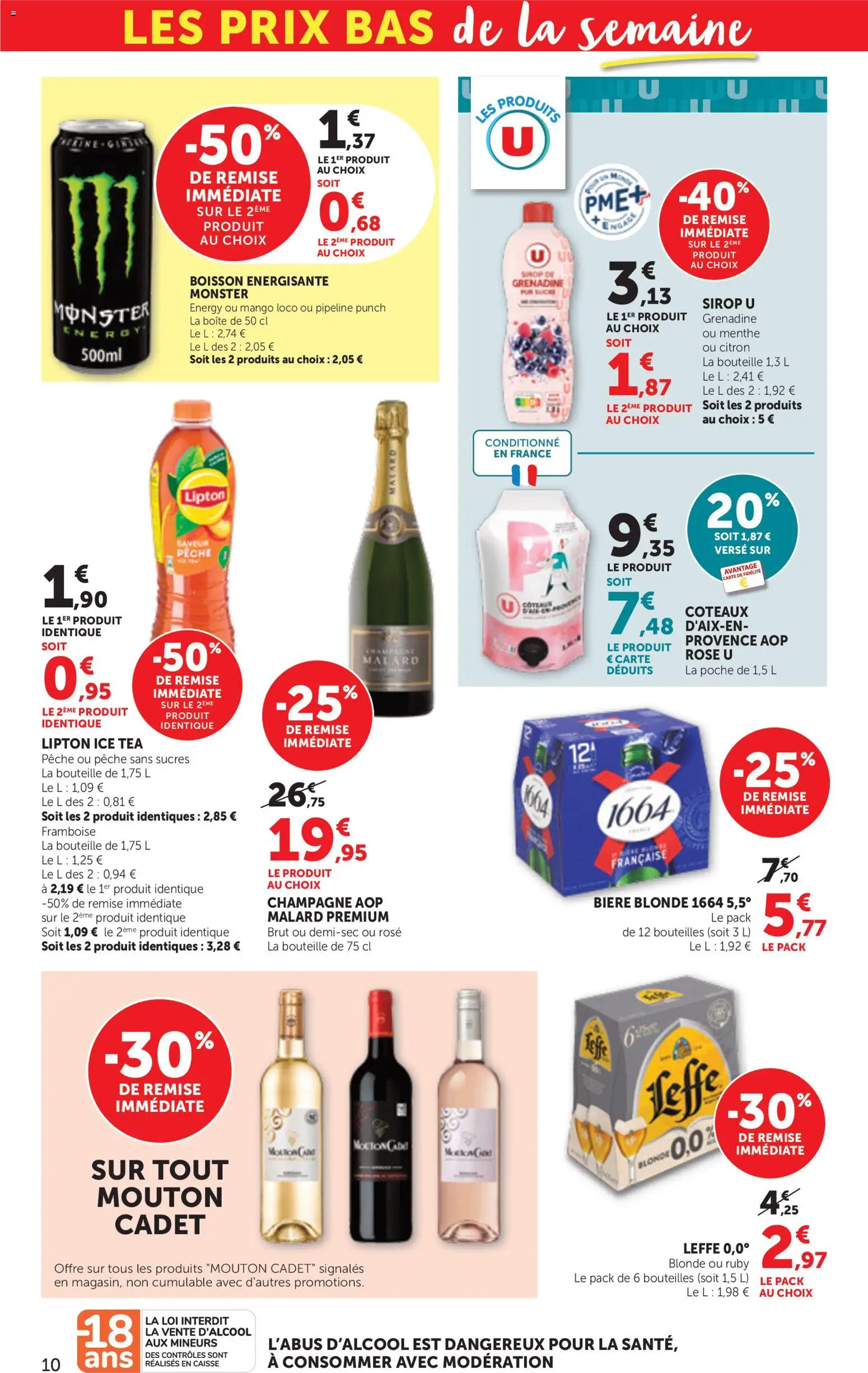 {H1} | Page: 10 | Produits: Citron, Framboise, Champagne, Boisson énergisante