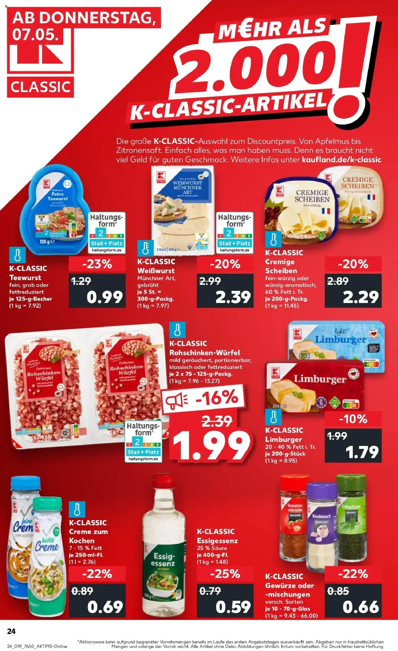 Prospekt Kaufland ab 04.05.2026 » Angebote Online zum Blättern | Seite: 29 | Produkte: Essig, Creme, Gewürze, Knoblauch