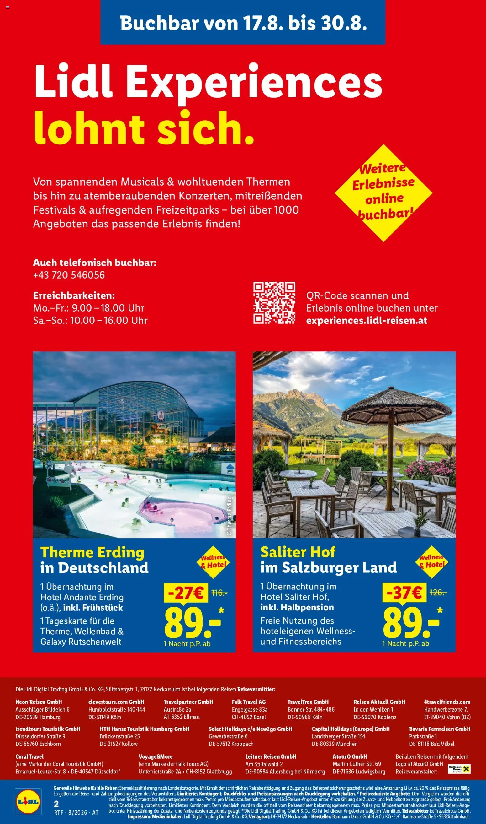 Lidl August/September Reise - Highlights gültig ab 12.08.2026 | Seite: 2 | Produkte: Uhr, Bad