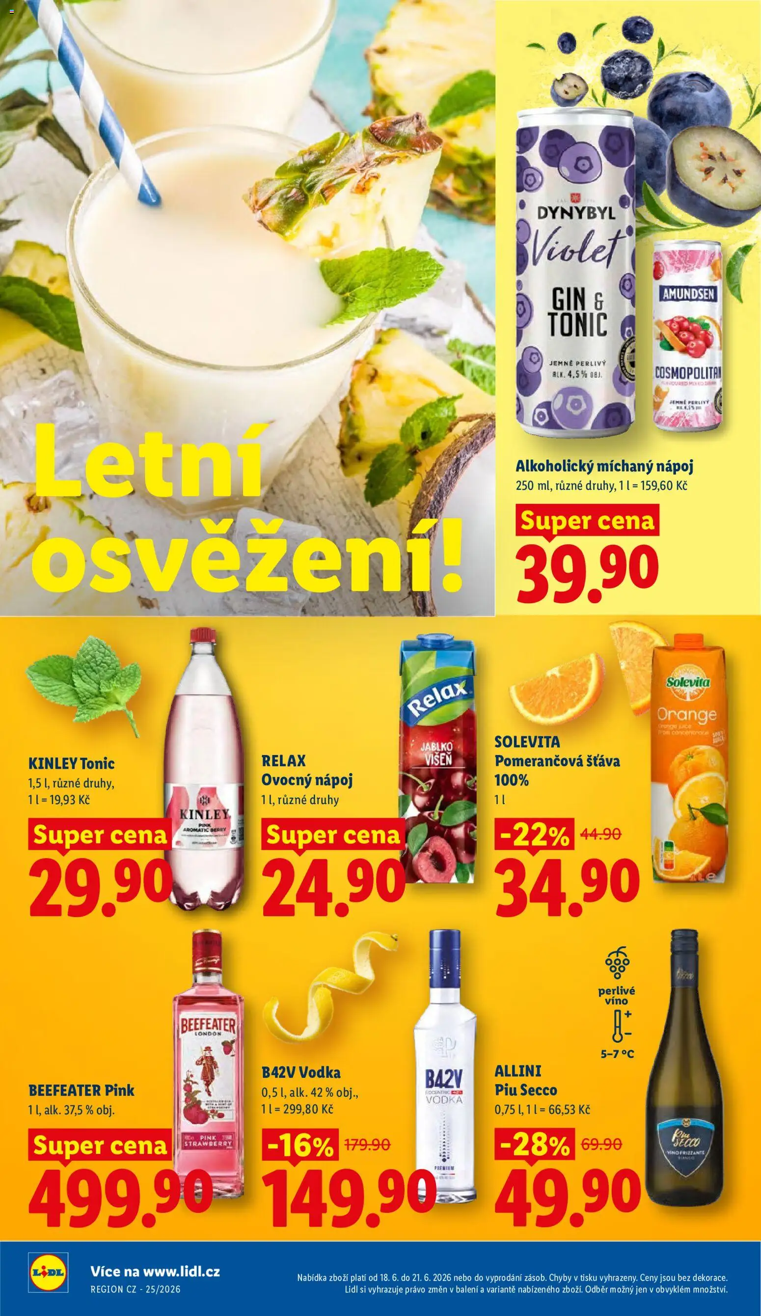 Lidl leták od 18.06.2026 | Strana: 18 | Produkty: Gin, Tonic, Beefeater, Kinley Tonic