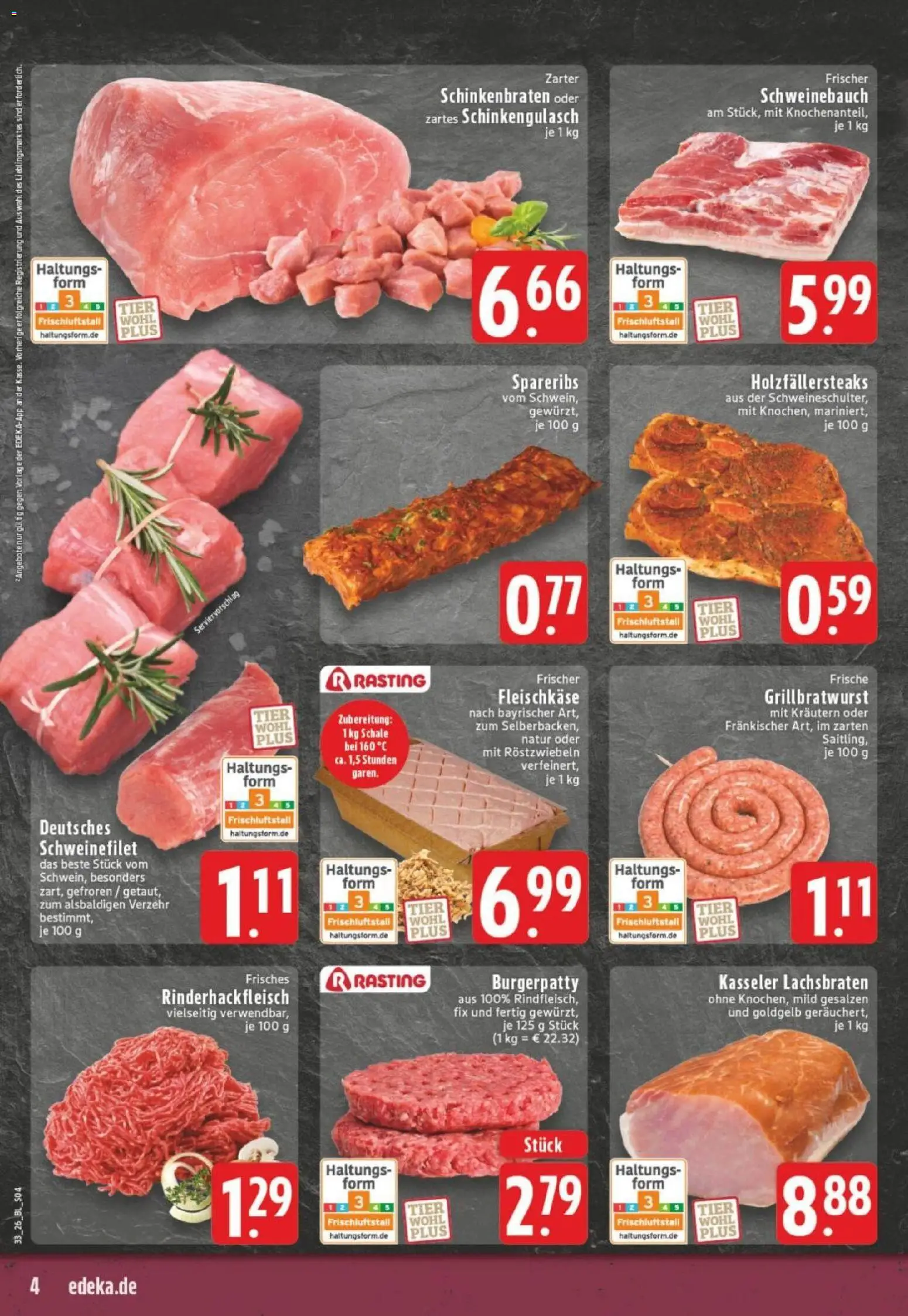 Edeka Prospekt Dortmund – gültig ab 10.08.2026 | Seite: 4 | Produkte: Schweinebauch, Schweinefilet