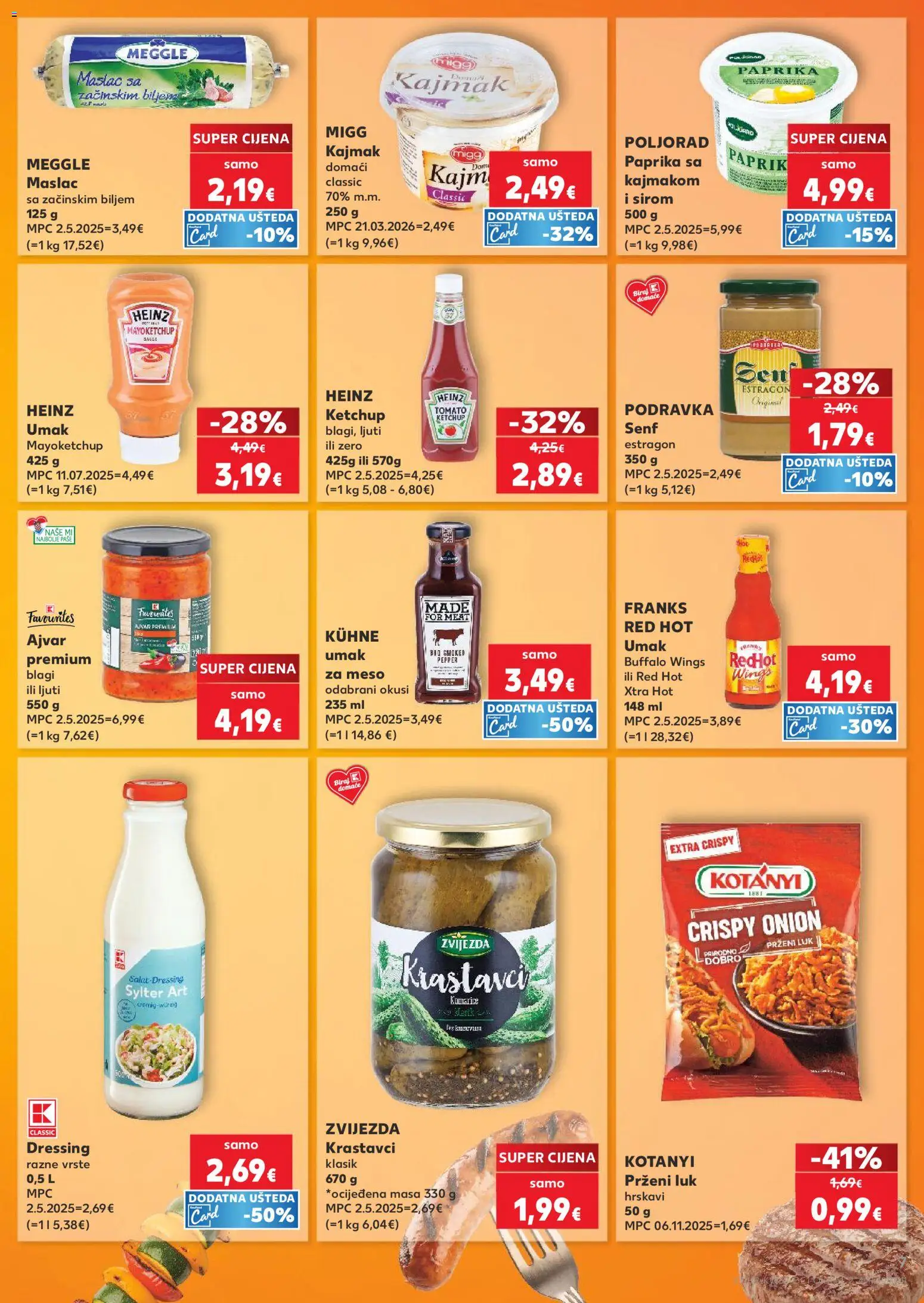 Kaufland katalog | vrijedi od 06.08.2026 | Stranica: 7 | Proizvodi: Meso, Podravka, Paprika, Senf