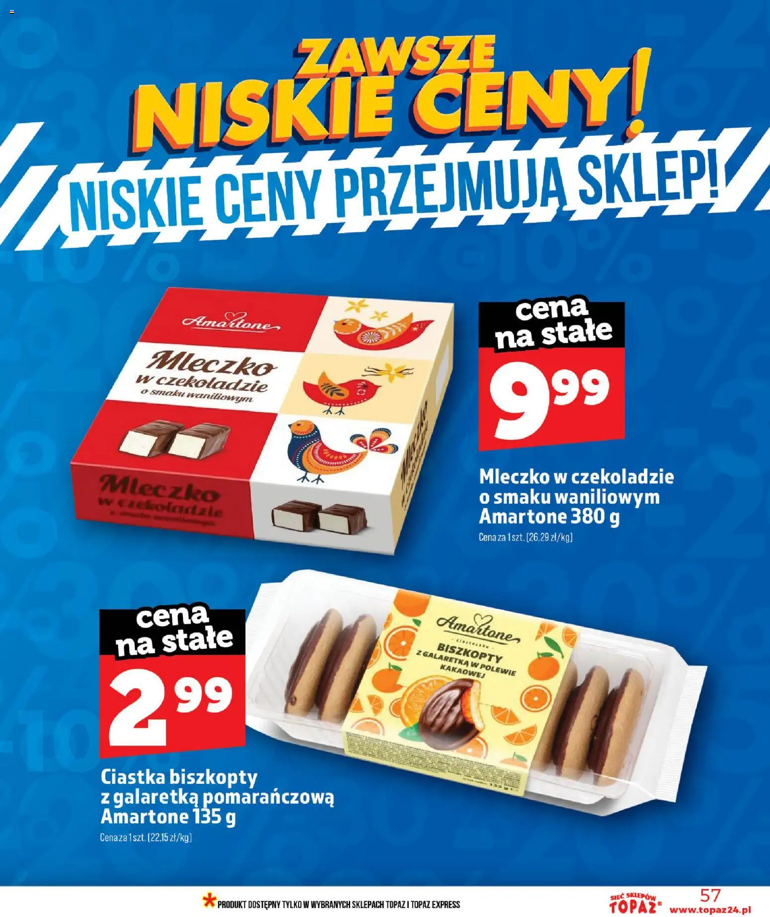 Topaz gazetka - MAZ od 18.06.2026 | Strona: 57 | Produkty: Galaretka, Ciastka