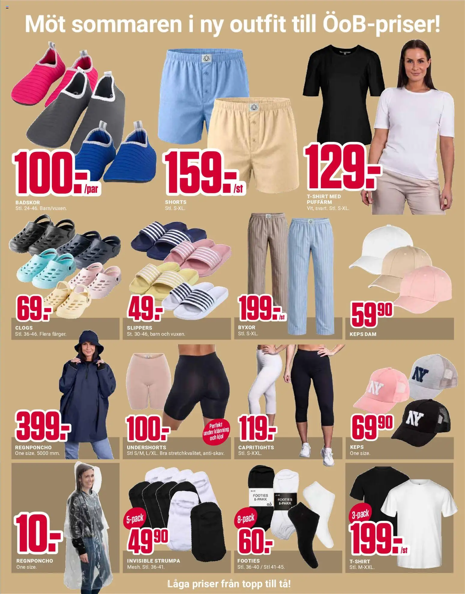ÖoB reklamblad aktuell från 01.06.2026 | Sida: 9 | Produkter: Badskor, Kjol, Keps, Topp