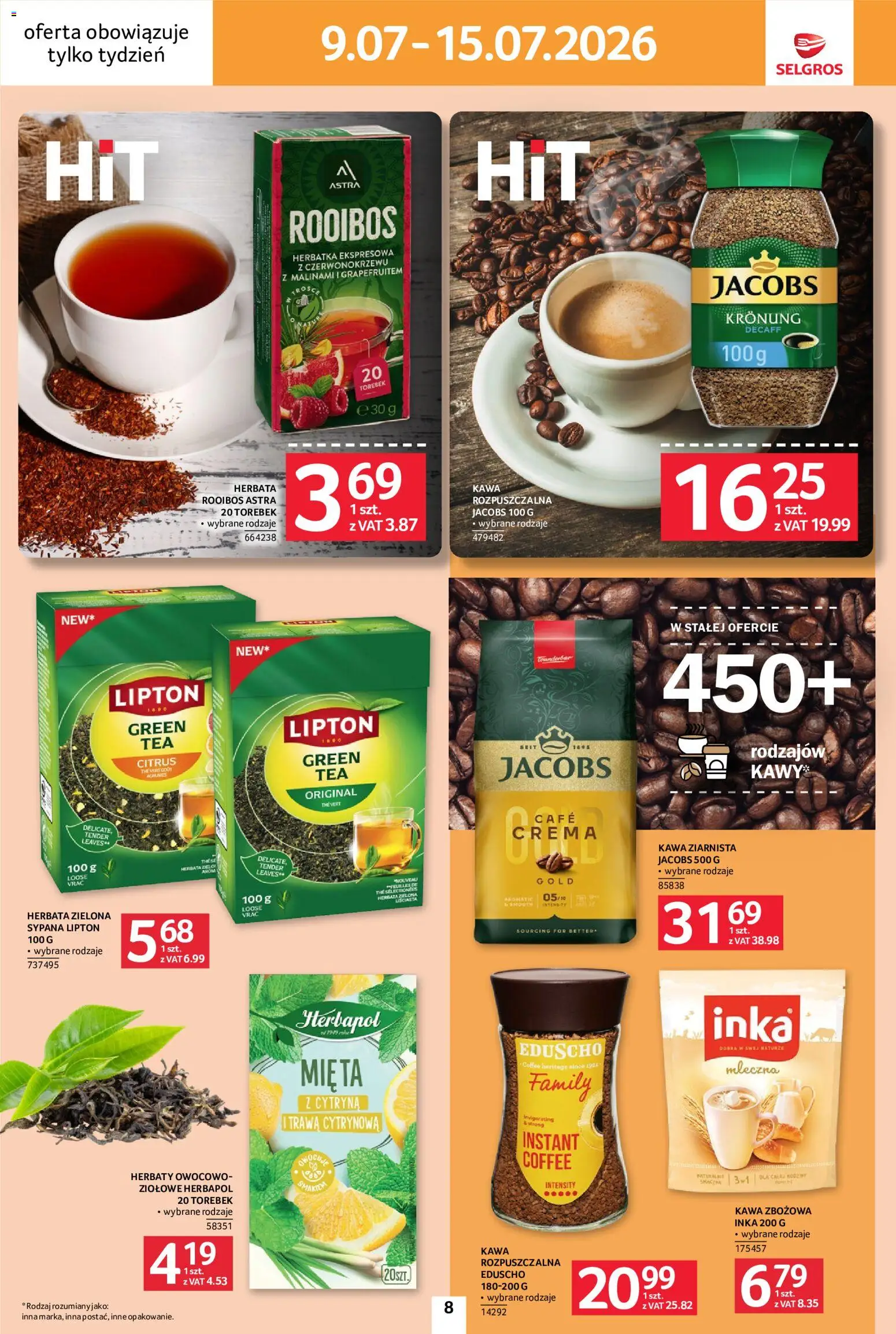 Selgros cash&carry gazetka - Jeszcze więcej super promocji od 09.07.2026 | Strona: 8 | Produkty: Cytryna, Mięta, Kawa, Herbata