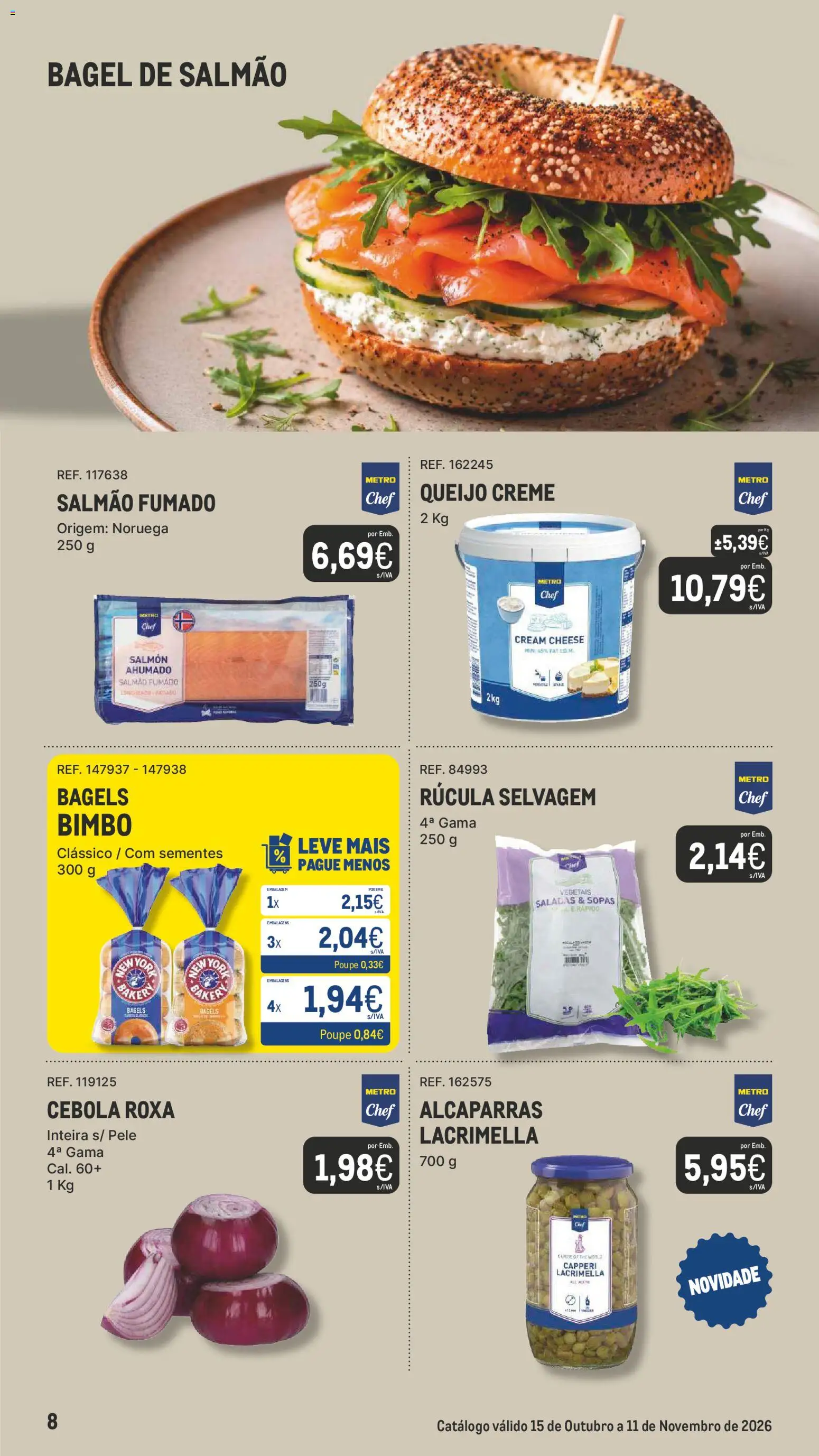 Makro Especial Tendências │ válido de 15/10/2026 | Página: 8 | Produtos: Salmão fumado, Queijo creme, Cream cheese, Salmão
