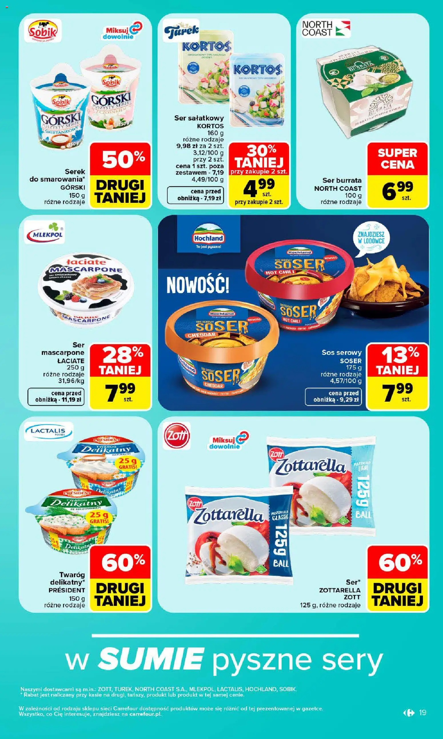 Carrefour gazetka od 19.10.2026 | Strona: 19 | Produkty: Sos serowy, Burrata, Ser, Twaróg