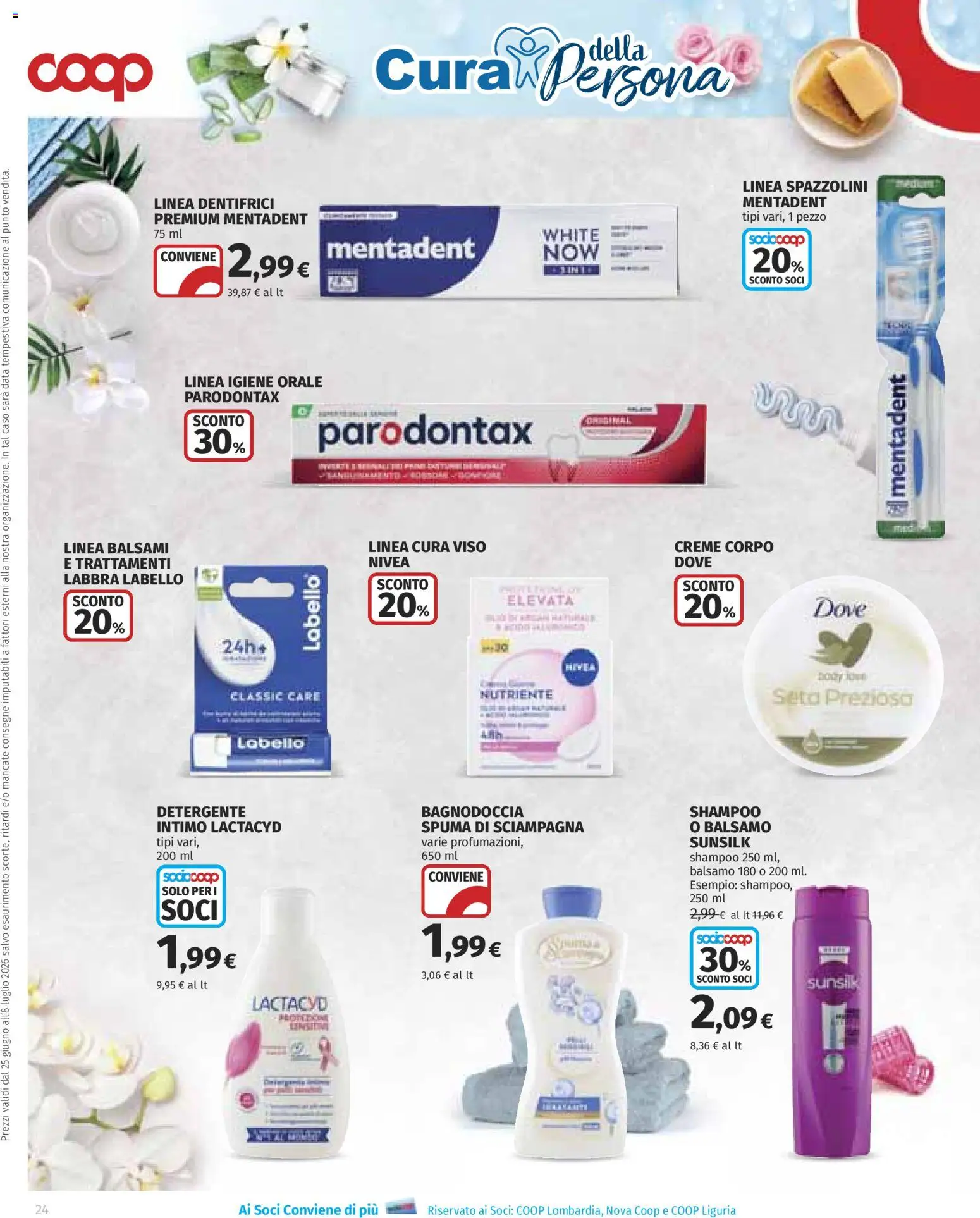 Volantino COOP del 25/06/2026 | Pagina: 24 | Prodotti: Shampoo, Balsamo, Intimo, Data