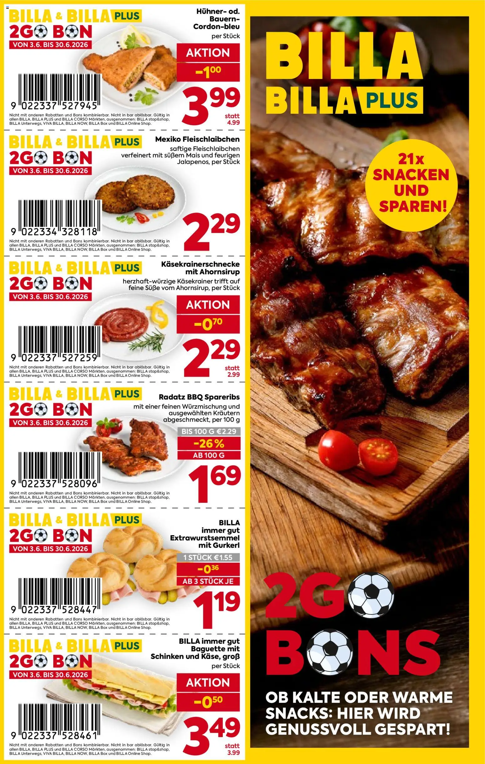 Billa 2Go Bons gültig ab 03.06.2026 | Seite: 1 | Produkte: Jääkaappipakastin, Box, Schinken