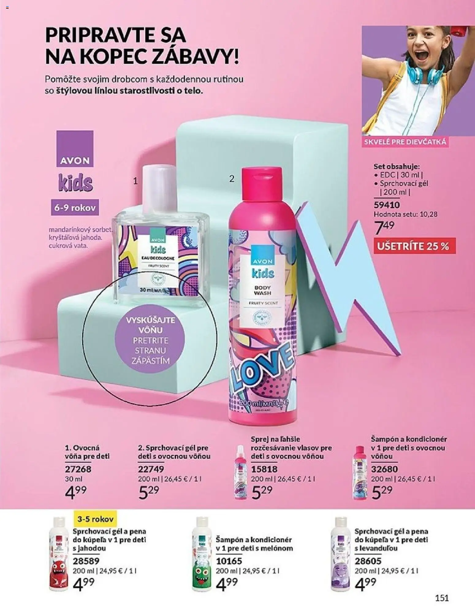 Nové Avon akcie – leták je platný od 01.03.2026 | Strana: 151 | Produkty: Sorbet, Šampón, Kondicionér, Pena do kúpeľa