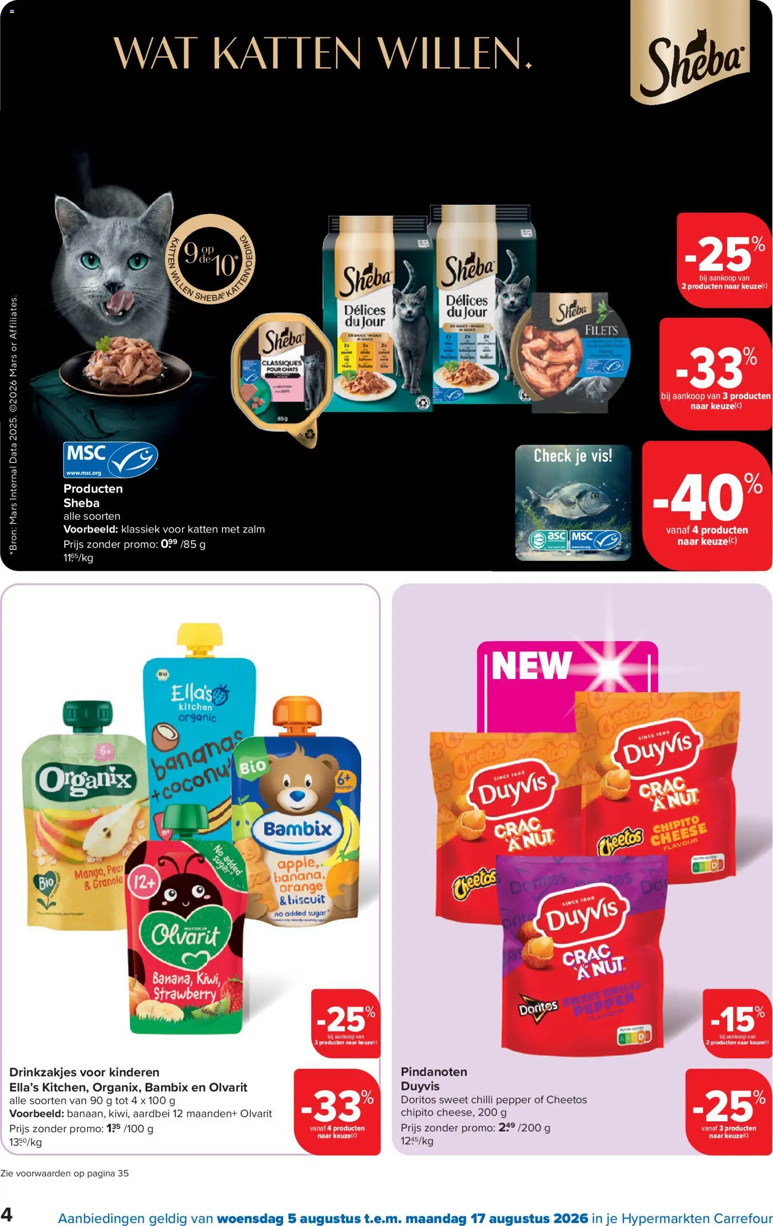 {H1} | Pagina: 4 | Producten: Zalm, Chips, Mars, Aardbei
