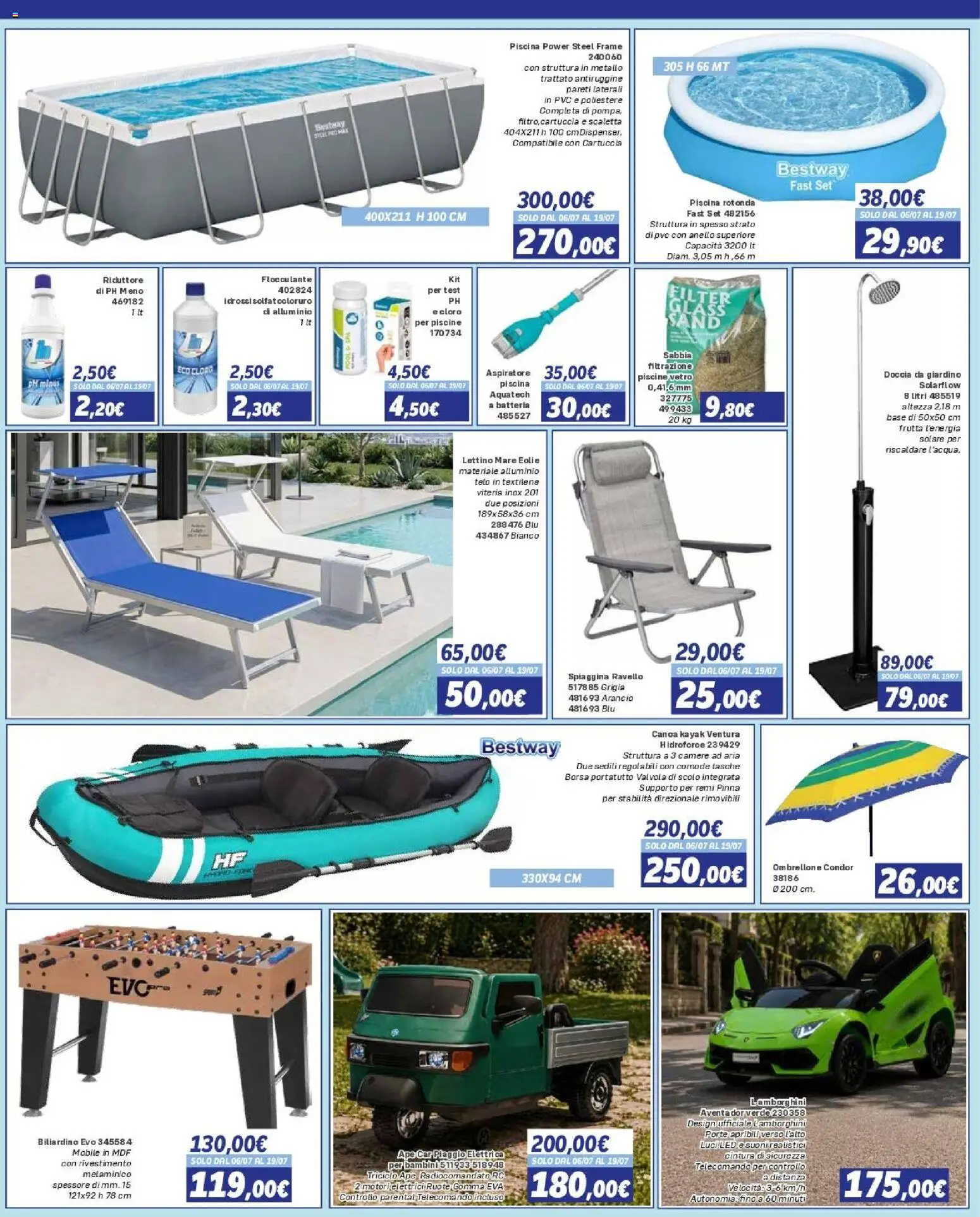Volantino Orizzonte del 09/07/2026 | Pagina: 13 | Prodotti: Ombrellone, Piscina, Cintura, Borsa
