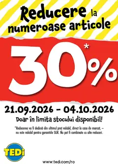 Ofertele TEDi valabile de la 21.09.2026