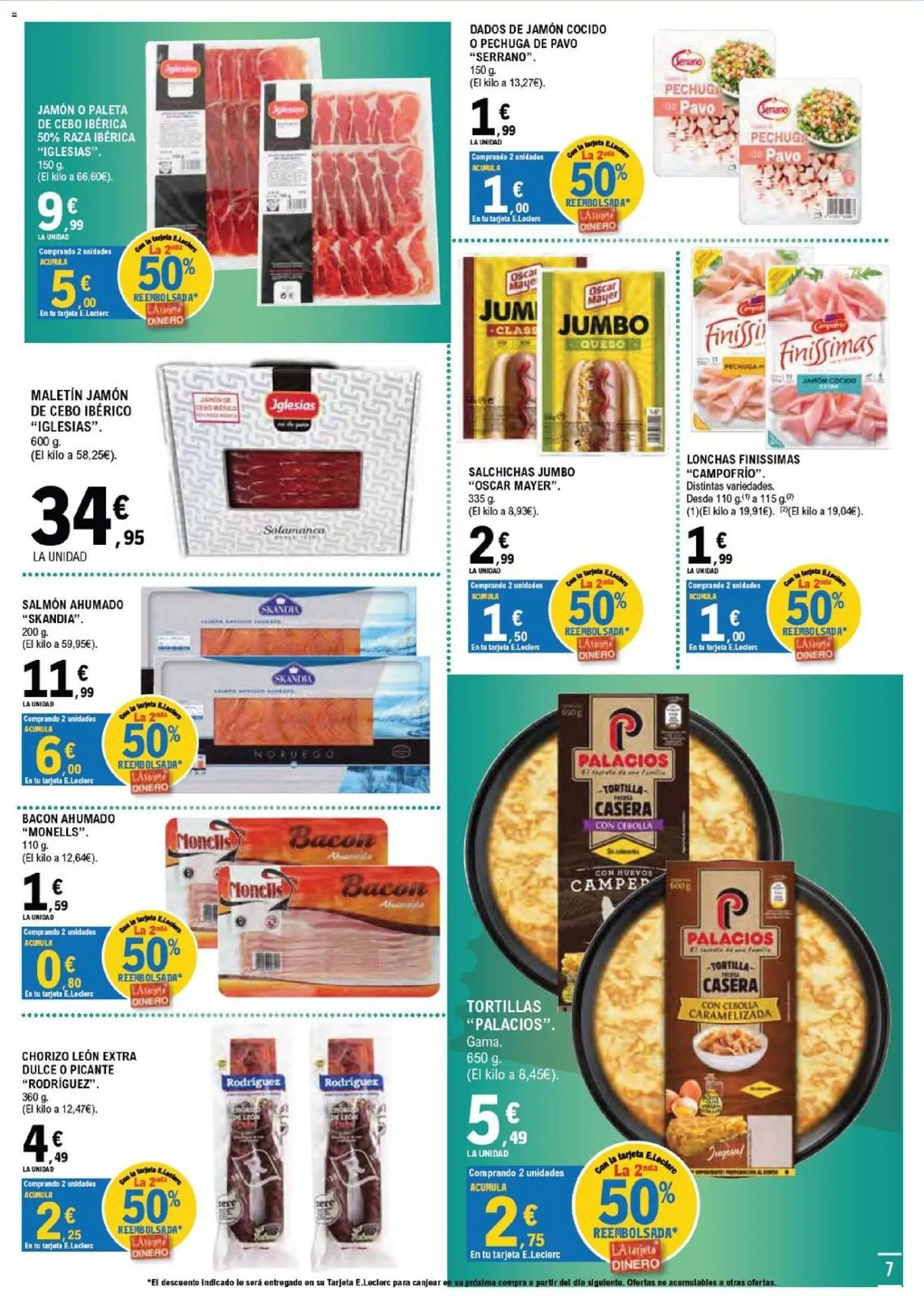 E.Leclerc folleto Salamanca │ válido desde el 05/08/2026 | Página: 7 | Productos: Huevos, Jamón, Jamón cocido, Παγωμένο τσάι