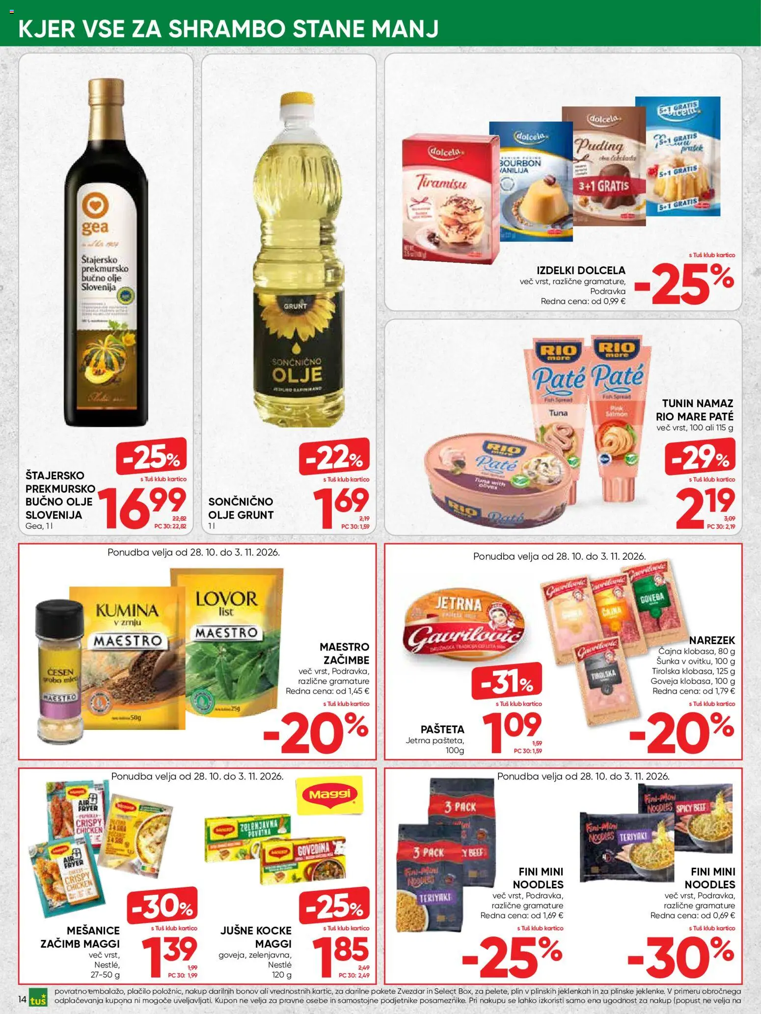 Novi Tuš katalog ponudbe – veljaven od 28.10.2026 | Stran: 14
