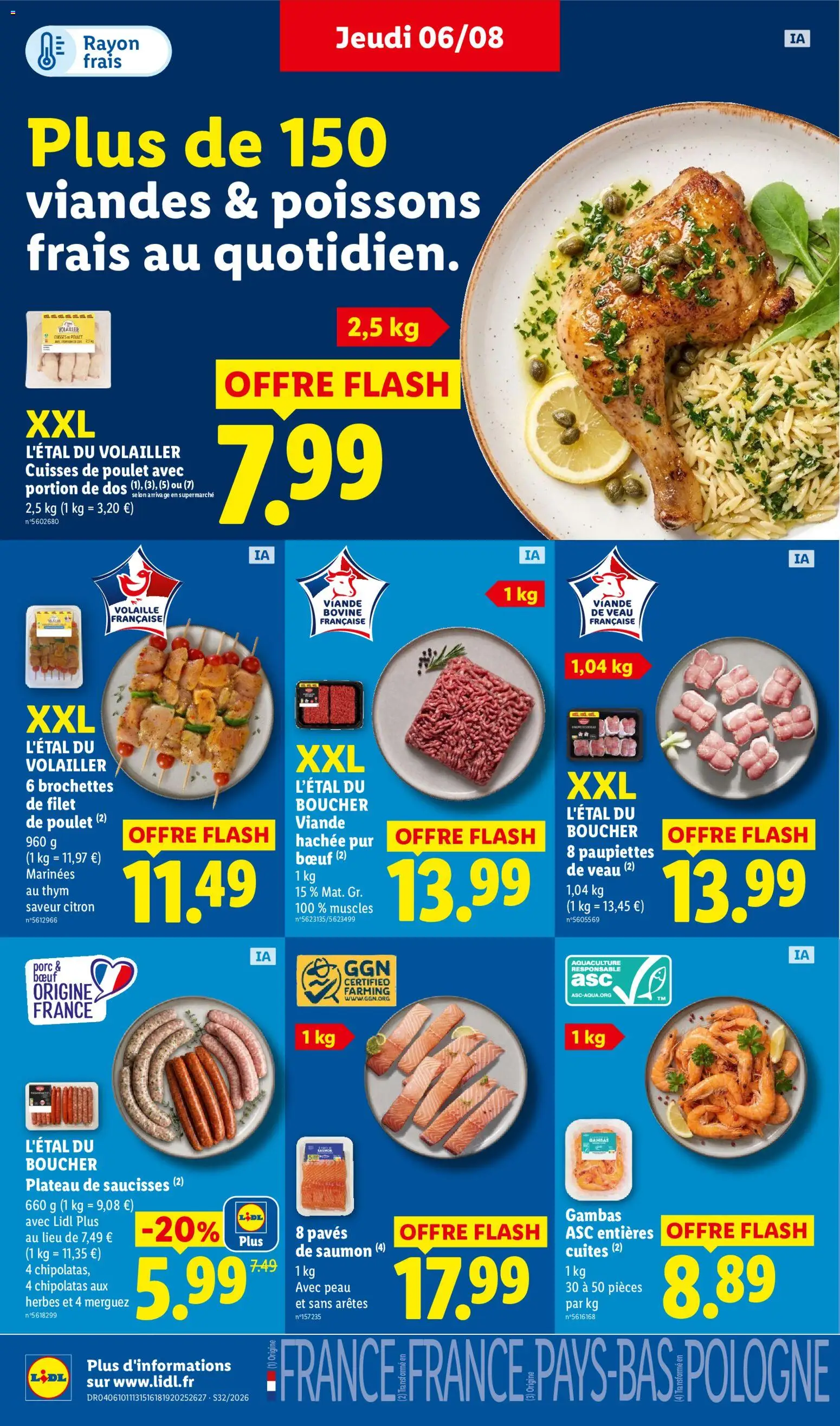 {H1} | Page: 8 | Produits: Cuisses de poulet, Volaille, Viande hachée, Viande