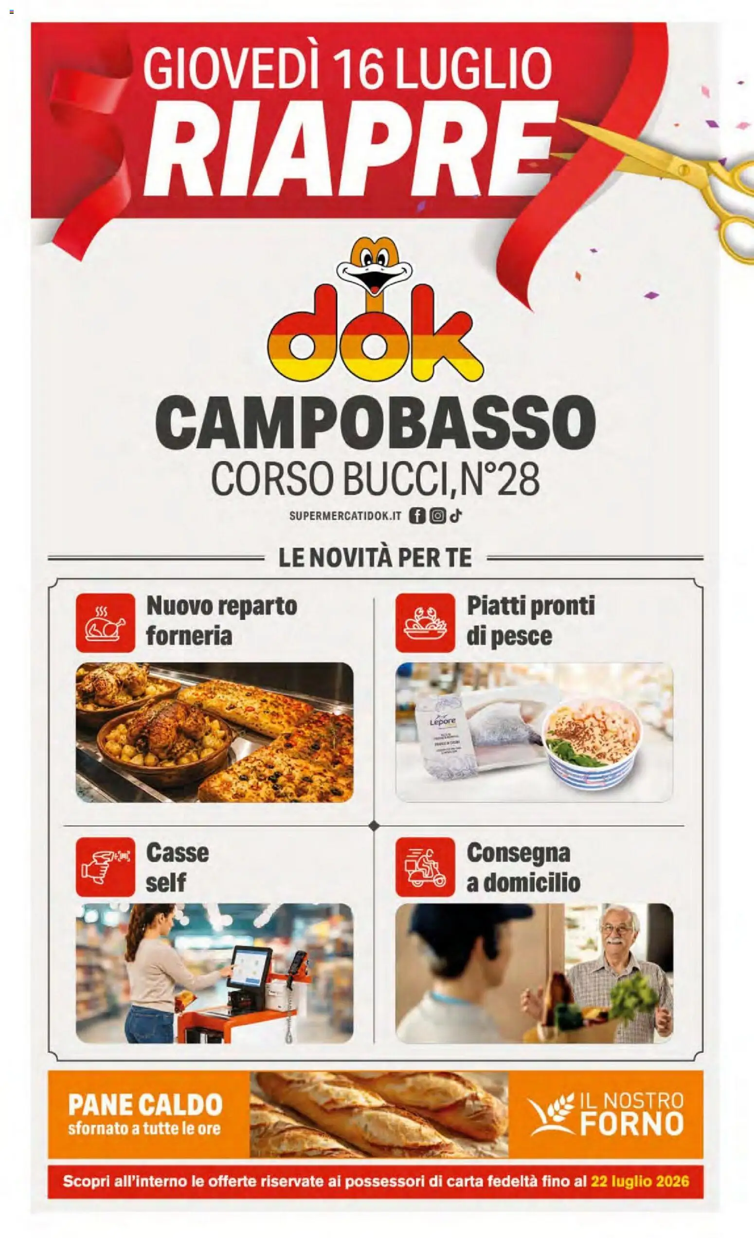 Volantino DOK del 14/07/2026 | Pagina: 1 | Prodotti: Pane, Pesce, Tè, Forno