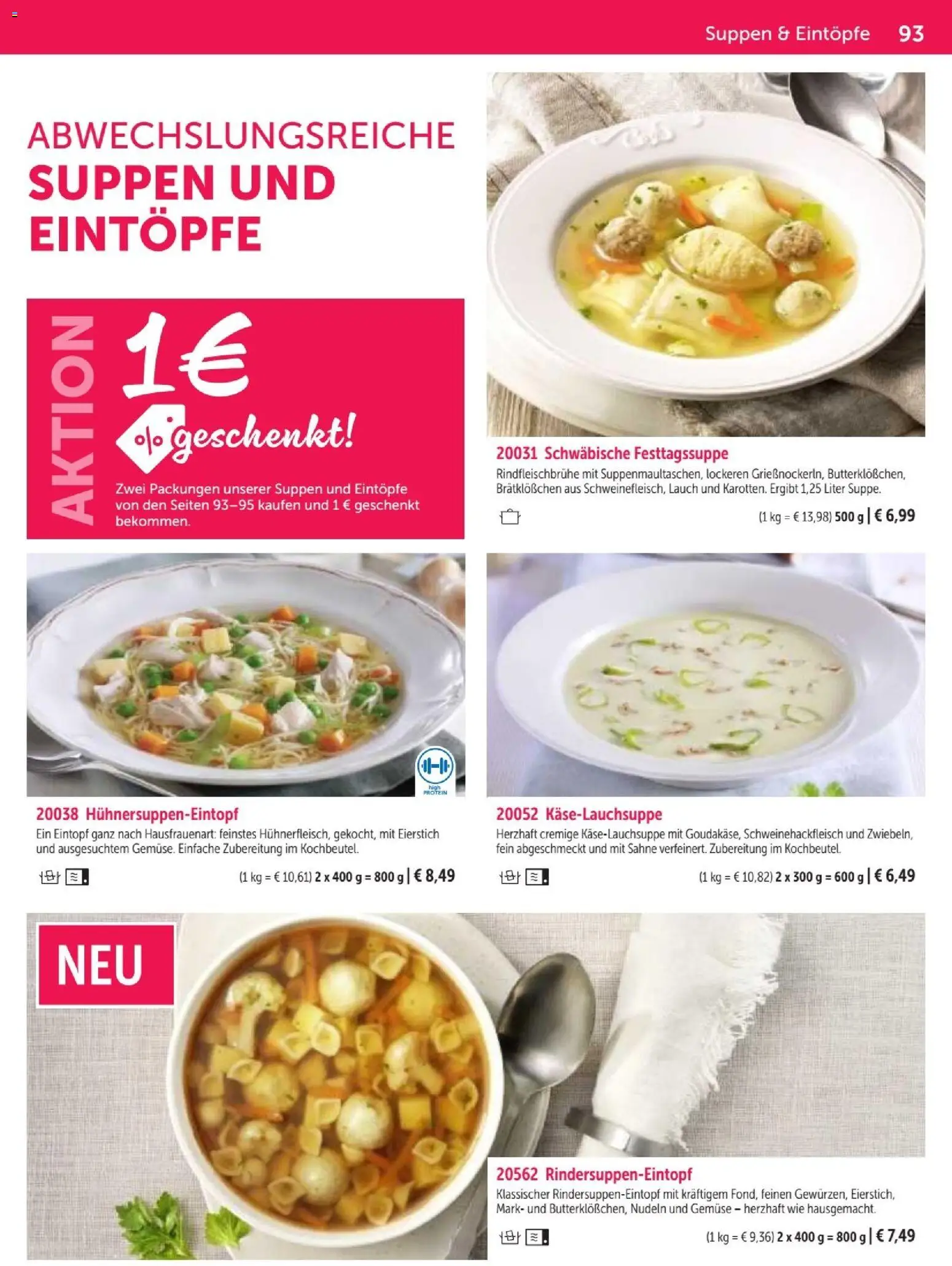 Bofrost Katalog – gültig ab 07.09.2026 | Seite: 93 | Produkte: Gemüse, Nudeln, Sahne, Lauch