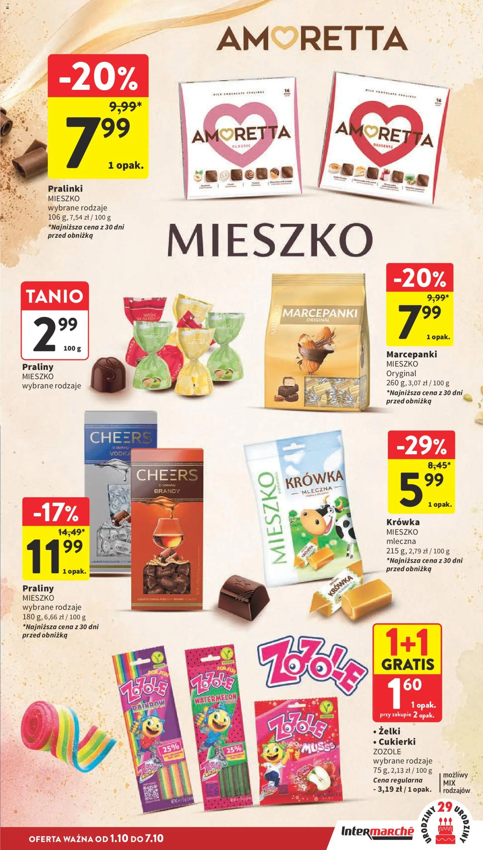 Intermarche gazetka od 01.10.2026 | Strona: 31 | Produkty: Cukierki zozole, Krowka, Brandy, Vodka