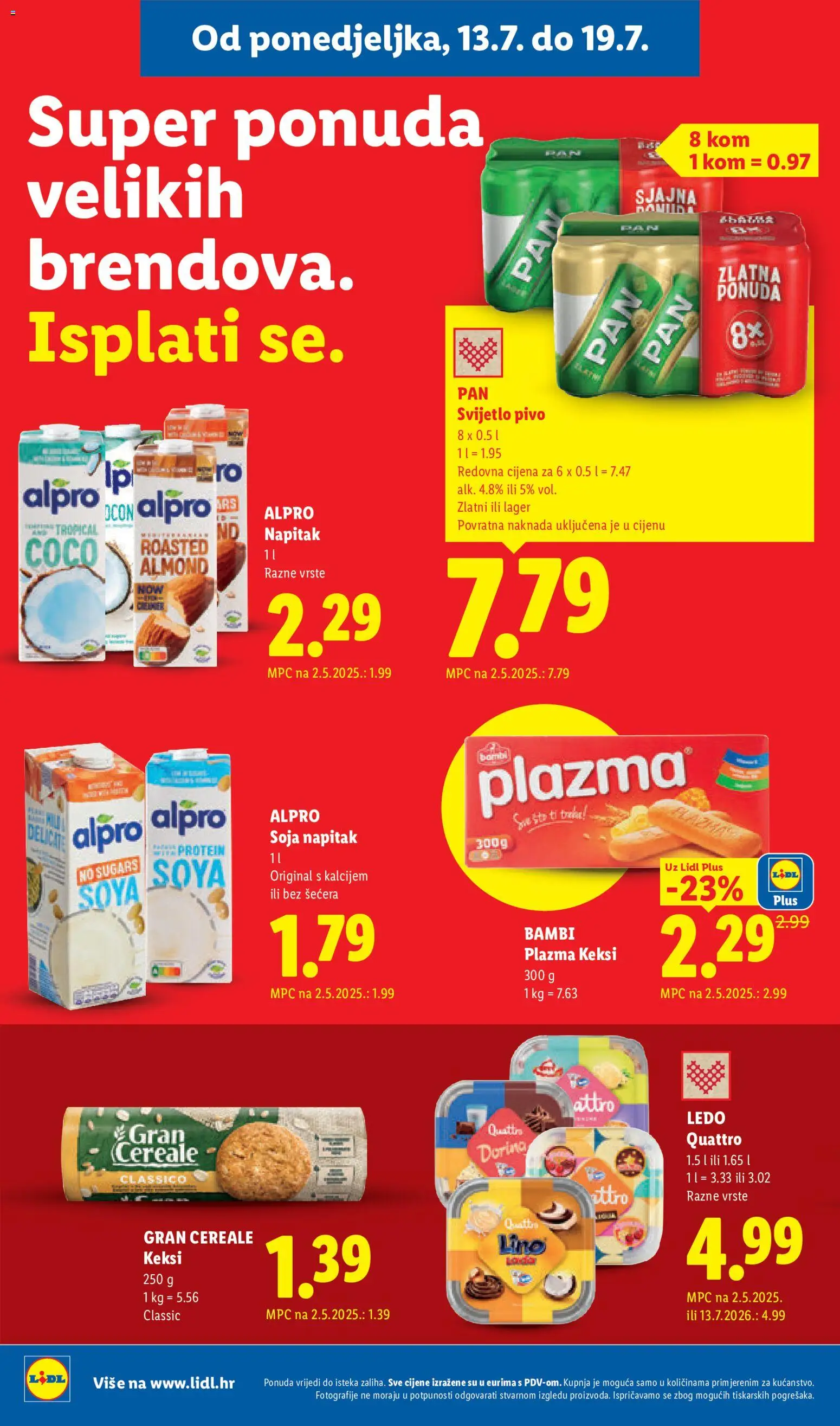 Lidl katalog | vrijedi od 13.07.2026 | Stranica: 10 | Proizvodi: Keksi, Pivo, Alpro, Ledo