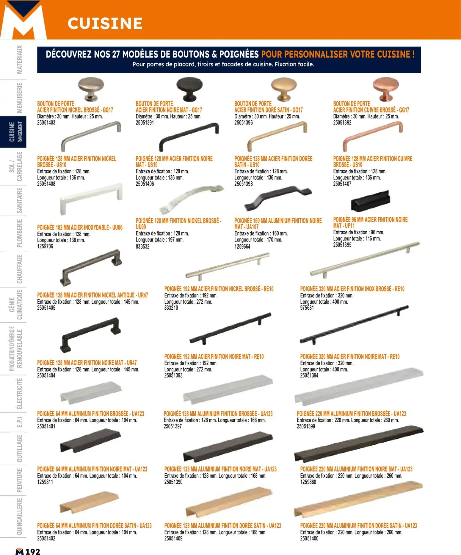 {H1} | Page: 192 | Produits: Brosse, Porte, Poignées, Portes