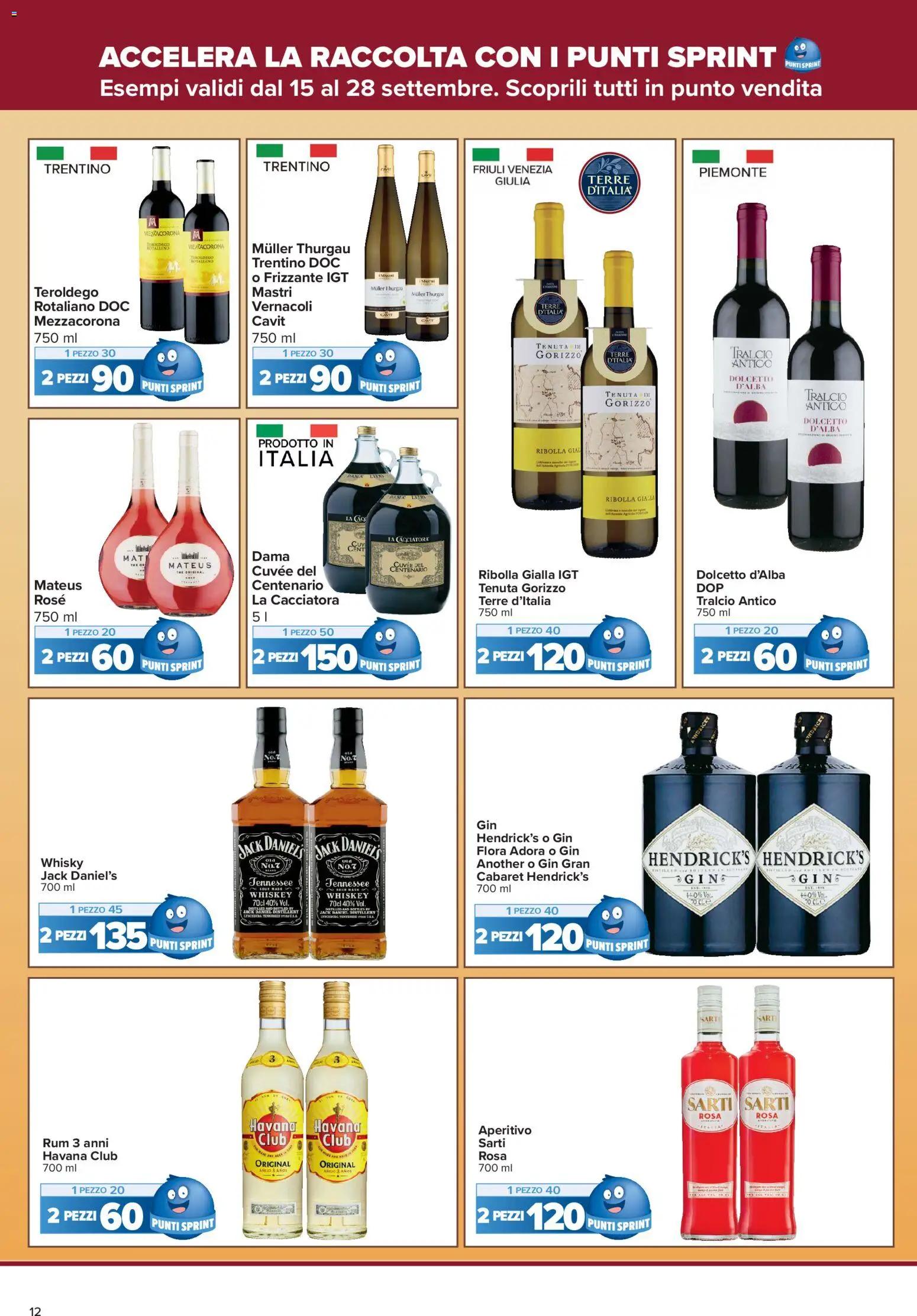 Volantino Carrefour del 15/09/2026 | Pagina: 12 | Prodotti: Whisky, Jack Daniel’s, The, Havana Club