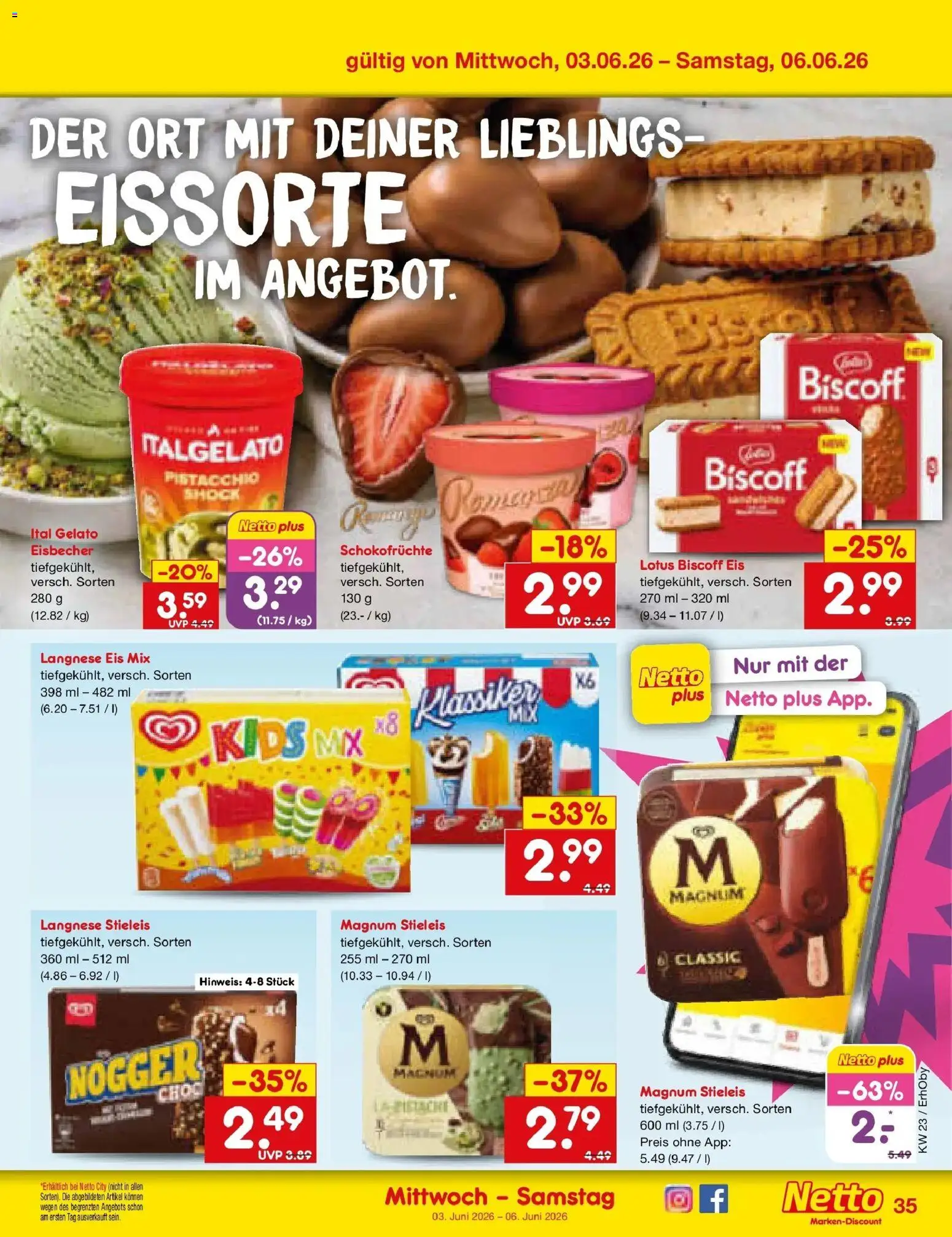 Netto Marken-Discount Prospekt Velden – gültig ab 01.06.2026 | Seite: 49 | Produkte: Langnese, Eis