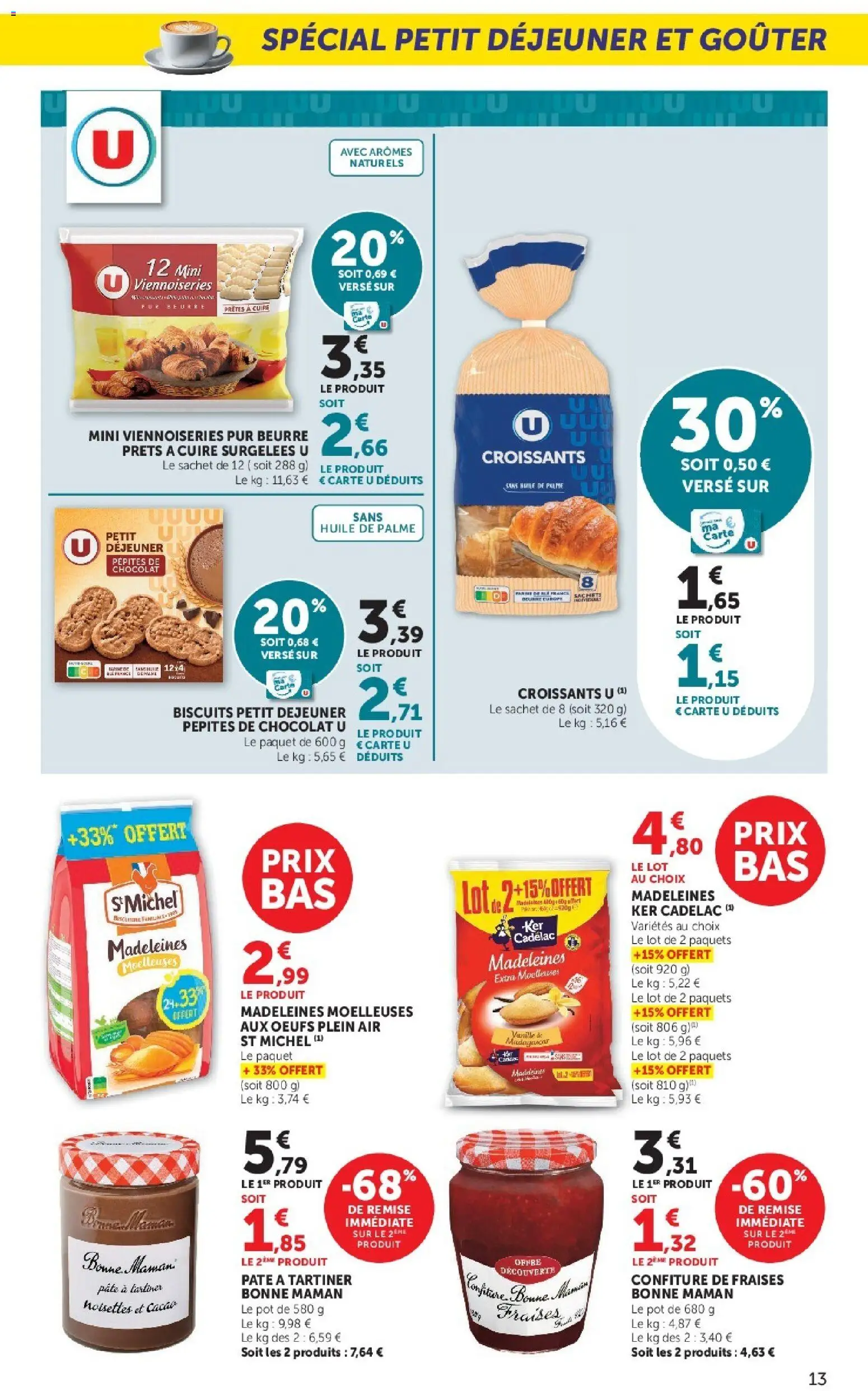 {H1} | Page: 13 | Produits: Pépites de chocolat, Vanille, Noisettes, Pâte à tartiner