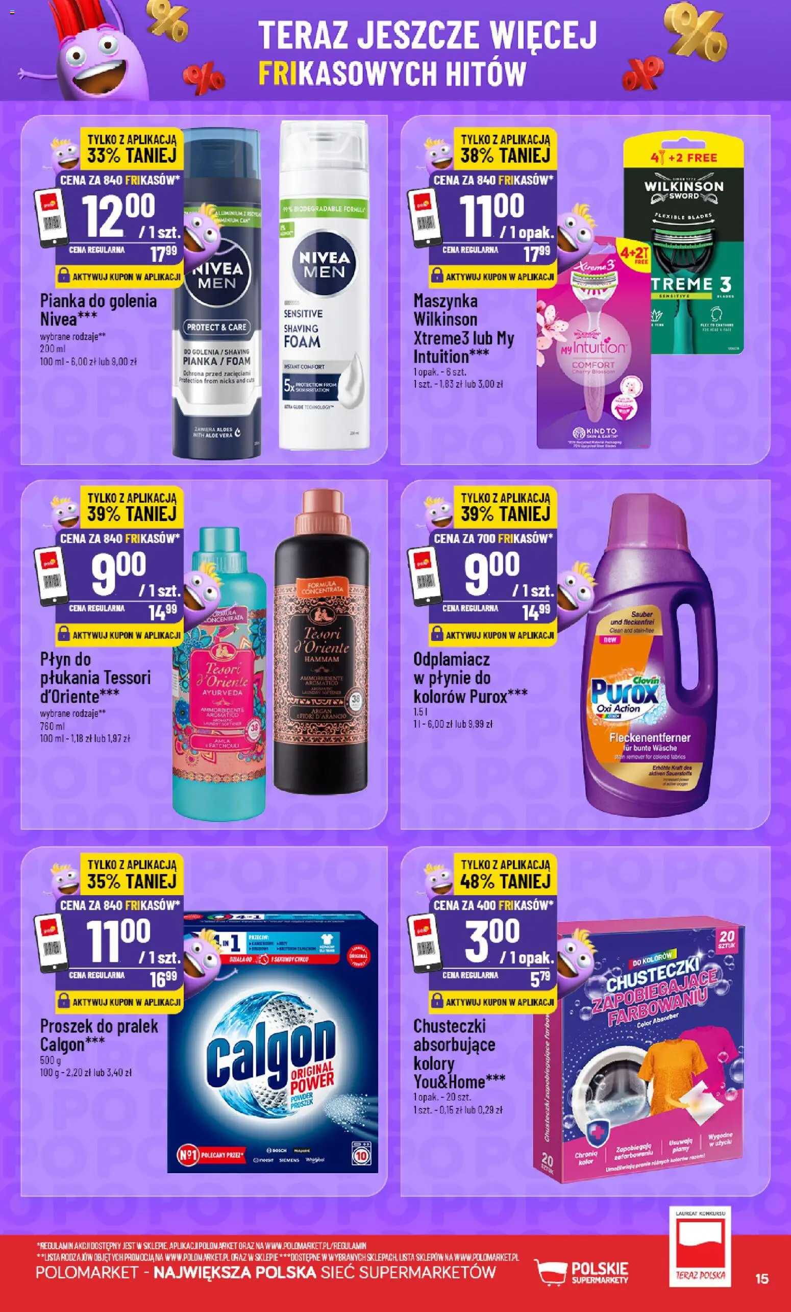 POLOmarket gazetka - Frikasowe Hity od 26.08.2026 | Strona: 15 | Produkty: Calgon, Proszek, Pianka do golenia, Odplamiacz