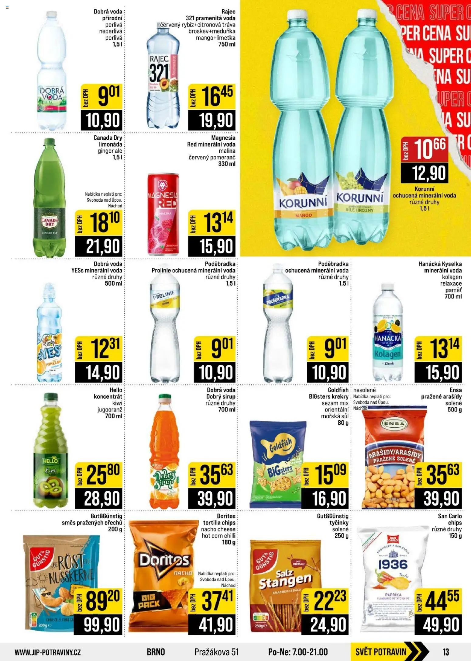 Jip leták - Cash & Carry od 09.09.2026 | Strana: 13 | Produkty: Hanácká kyselka, Voda, Tyčinky, Sůl