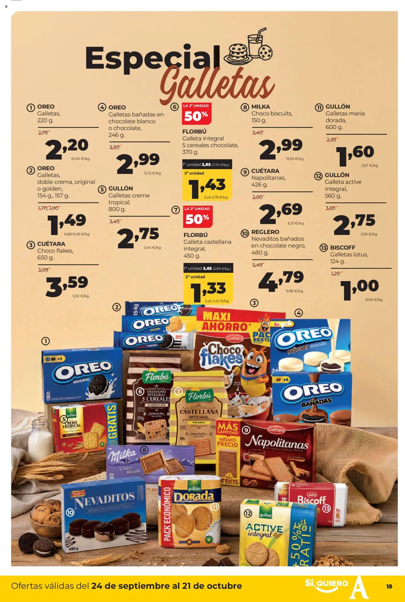 Alimerka folleto Asturias │ válido desde el 24/09/2026 | Página: 15 | Productos: Oreo, Chocolate, Chocolate blanco, Cereales