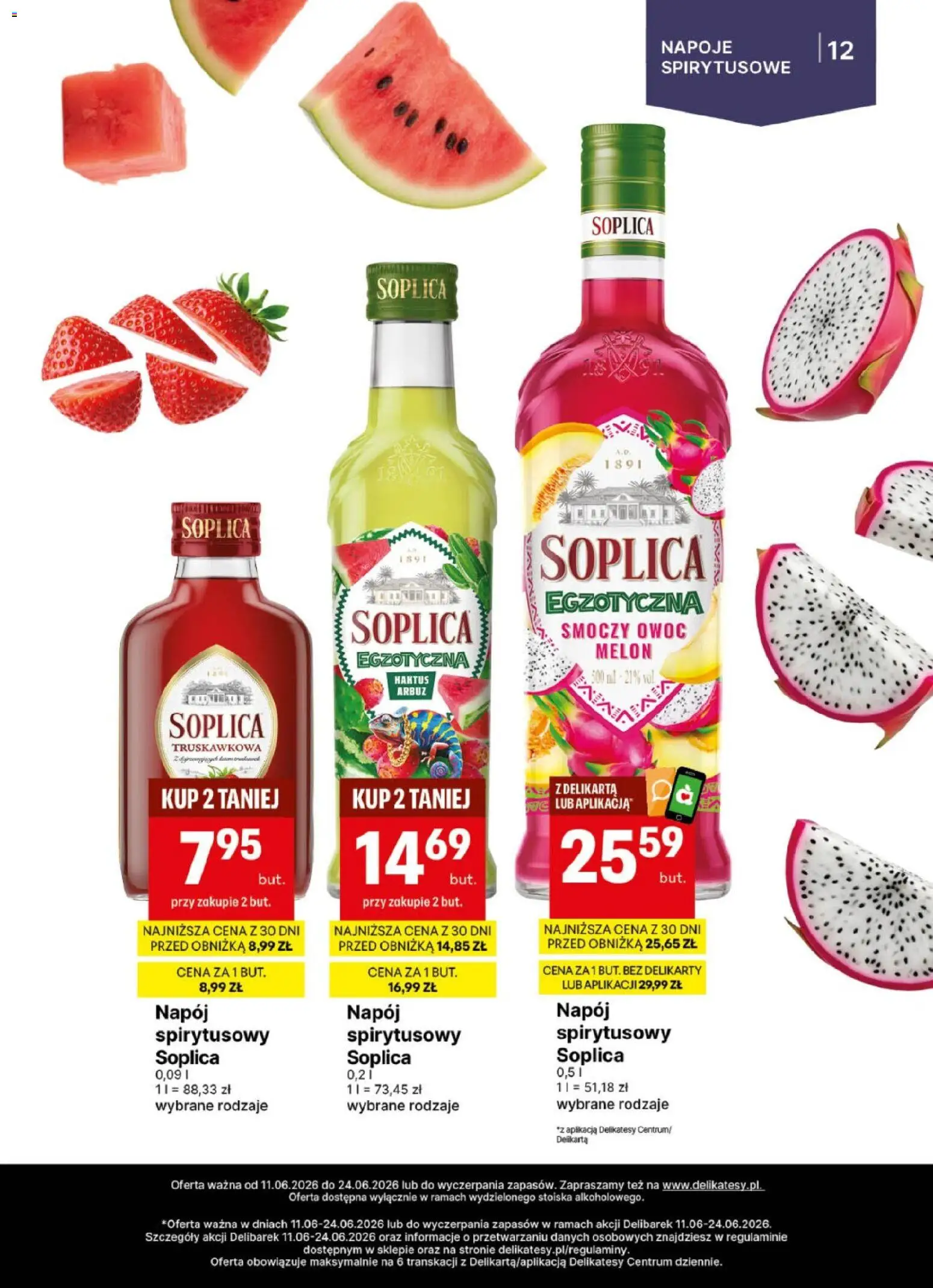 Delikatesy Centrum gazetka - DeliBarek od 11.06.2026 | Strona: 12 | Produkty: Melon, Napoje, Smoczy owoc, Delikatesy