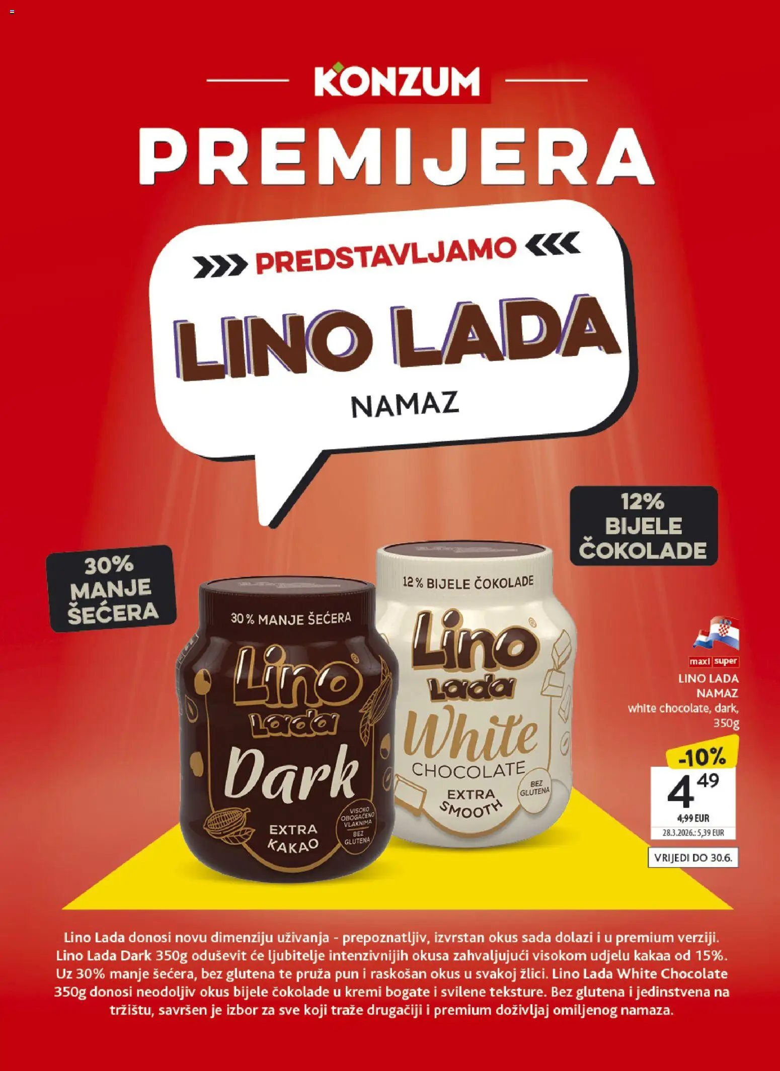 Konzum katalog | vrijedi od 17.06.2026 | Stranica: 33 | Proizvodi: Lino Lada, Kakao, Namaz