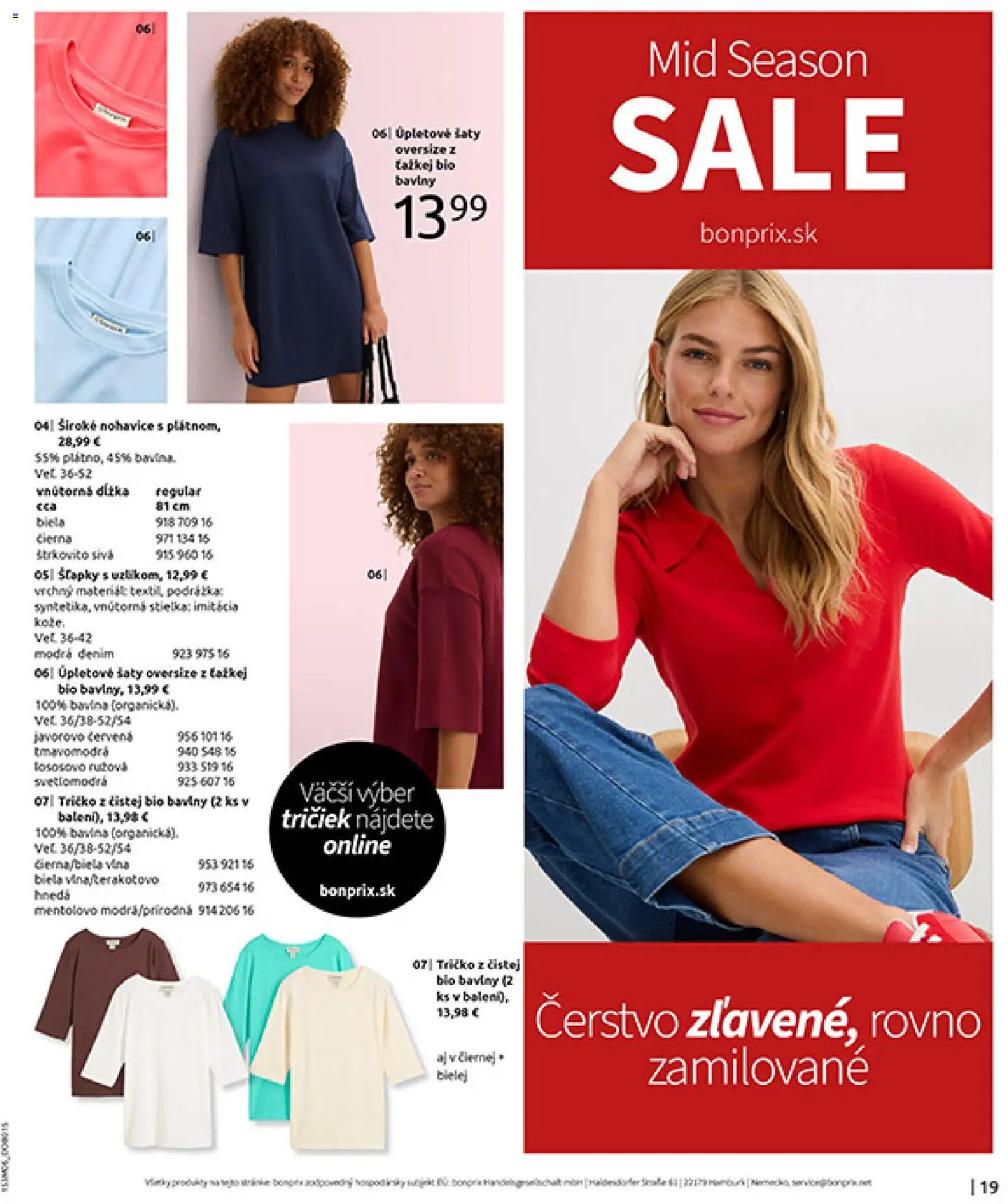 Nové Bonprix akcie – leták je platný od 15.06.2026 | Strana: 21 | Produkty: Šaty, Tričko, Nohavice, Šľapky