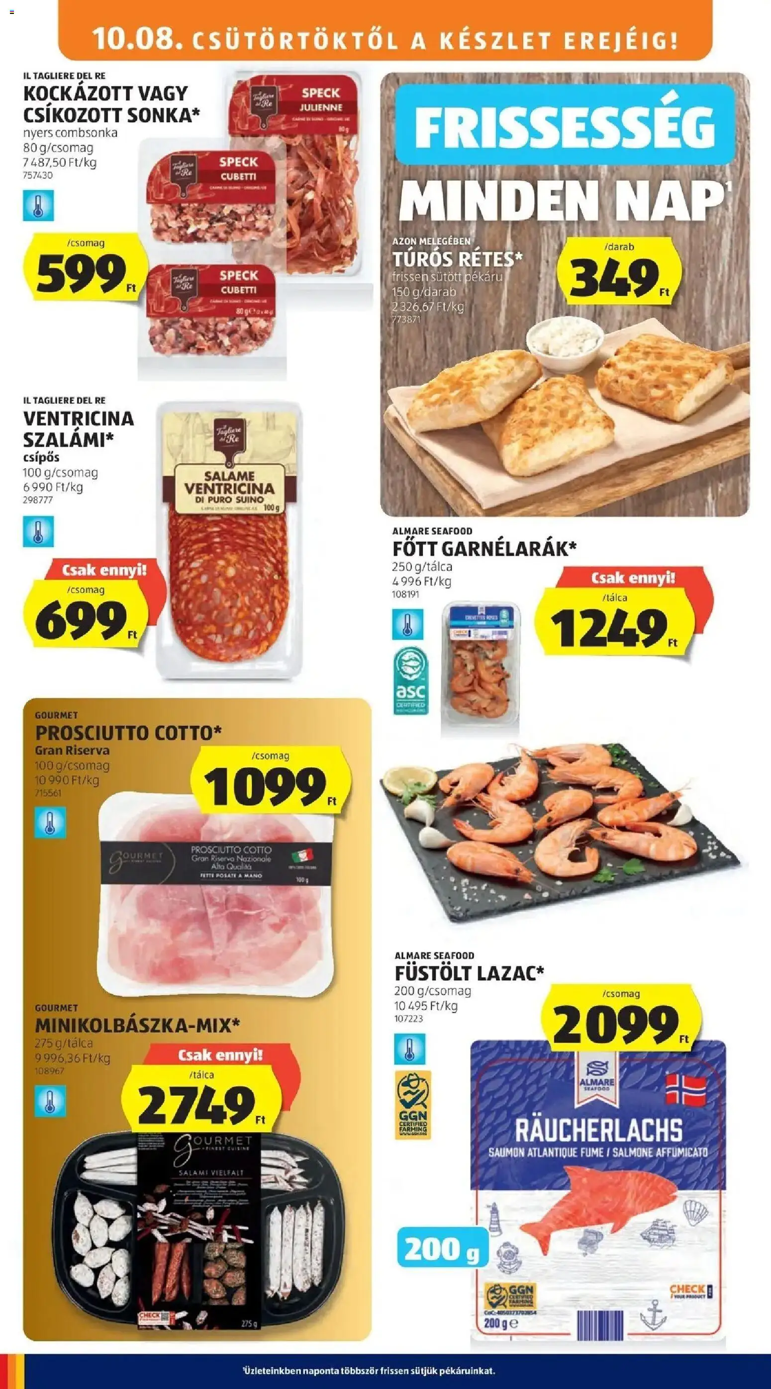 Aldi aktuális akciós újság - 2026.10.03. -tól/töl > akció, lapozható szórólap 🛍️ | Oldal: 12 | Termékek: Prosciutto cotto, Gourmet, Prosciutto, Combsonka