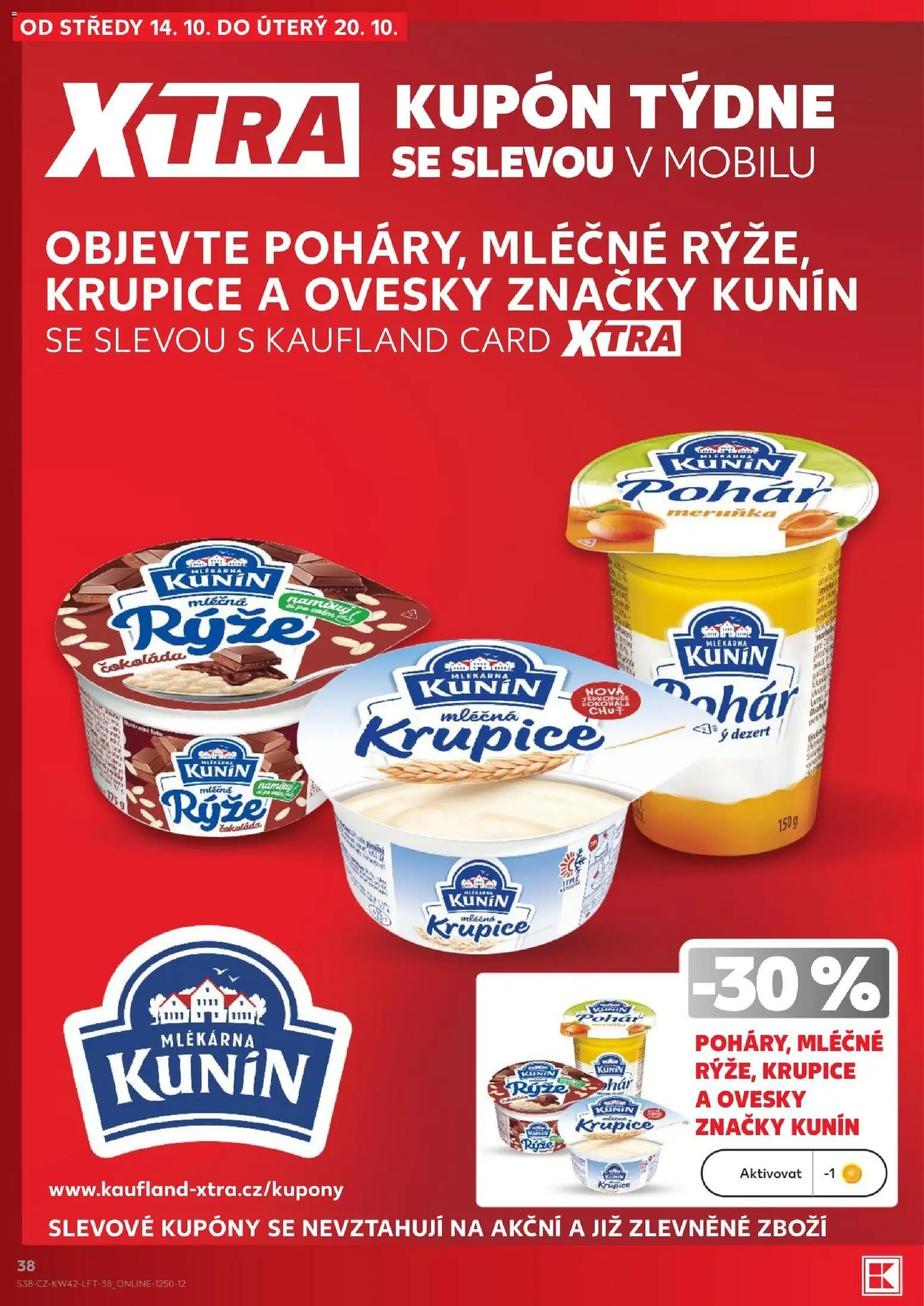 Kaufland leták - Praha 8 od 14.10.2026 | Strana: 38 | Produkty: Mléčná rýže, Krupice, Pohár, Dezert