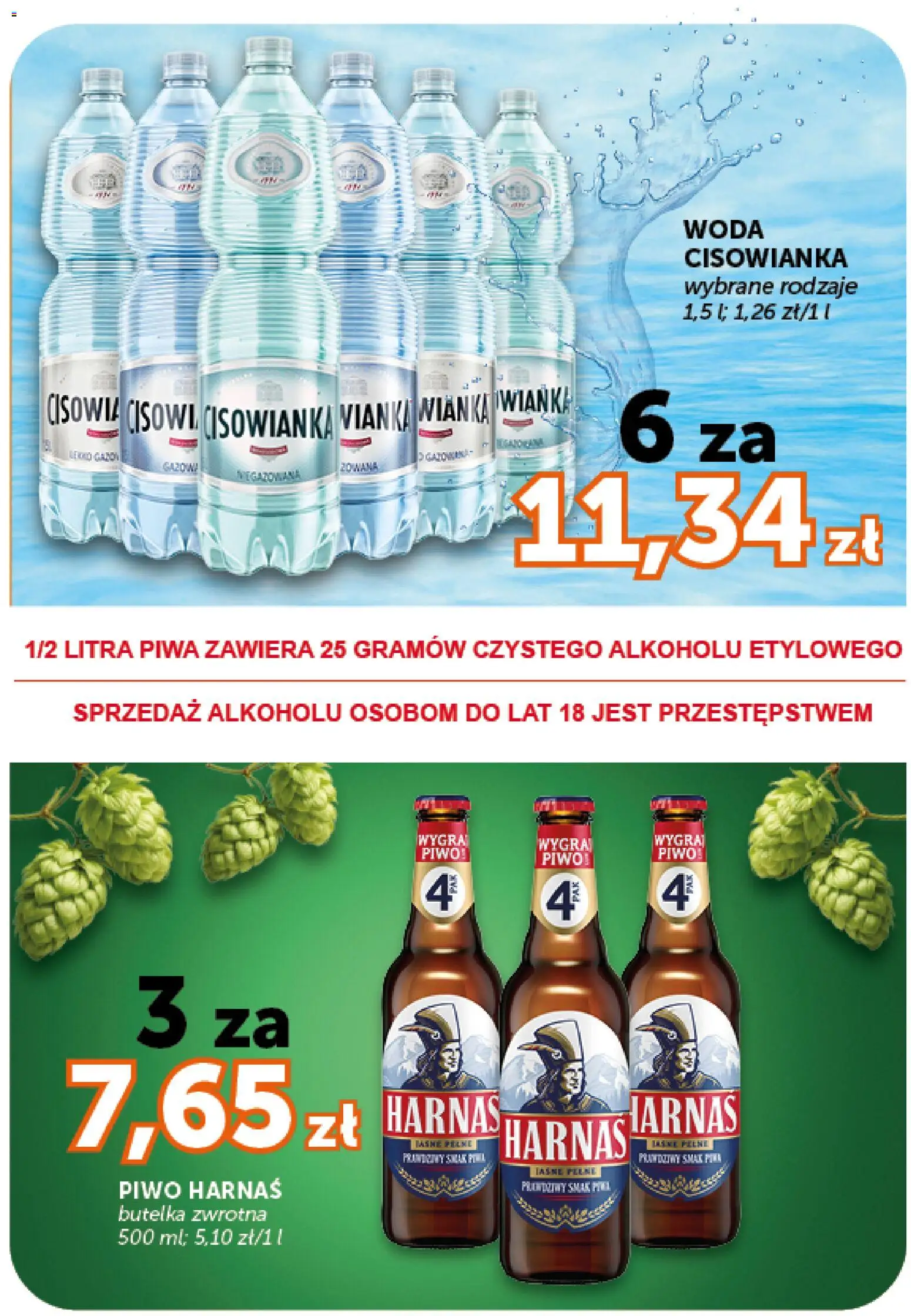 Groszek gazetka - Market od 16.07.2026 | Strona: 3 | Produkty: Harnaś, Piwo, Woda