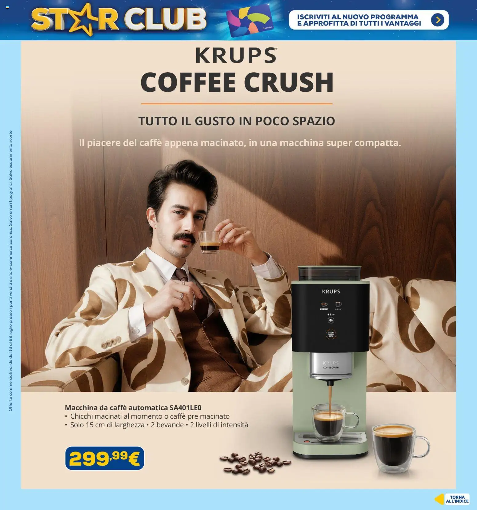 Volantino Euronics del 16/07/2026 | Pagina: 20 | Prodotti: Macchina da caffe, Caffè, Macinato