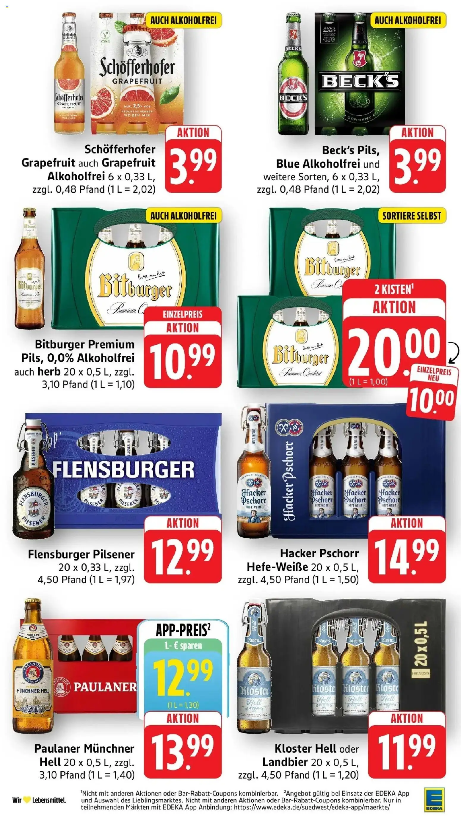 Edeka Prospekt Mühlheim / Donau (ab 21.09.2026) » Angebote Online | Seite: 29 | Produkte: Bitburger, Flensburger, Grapefruit, Paulaner